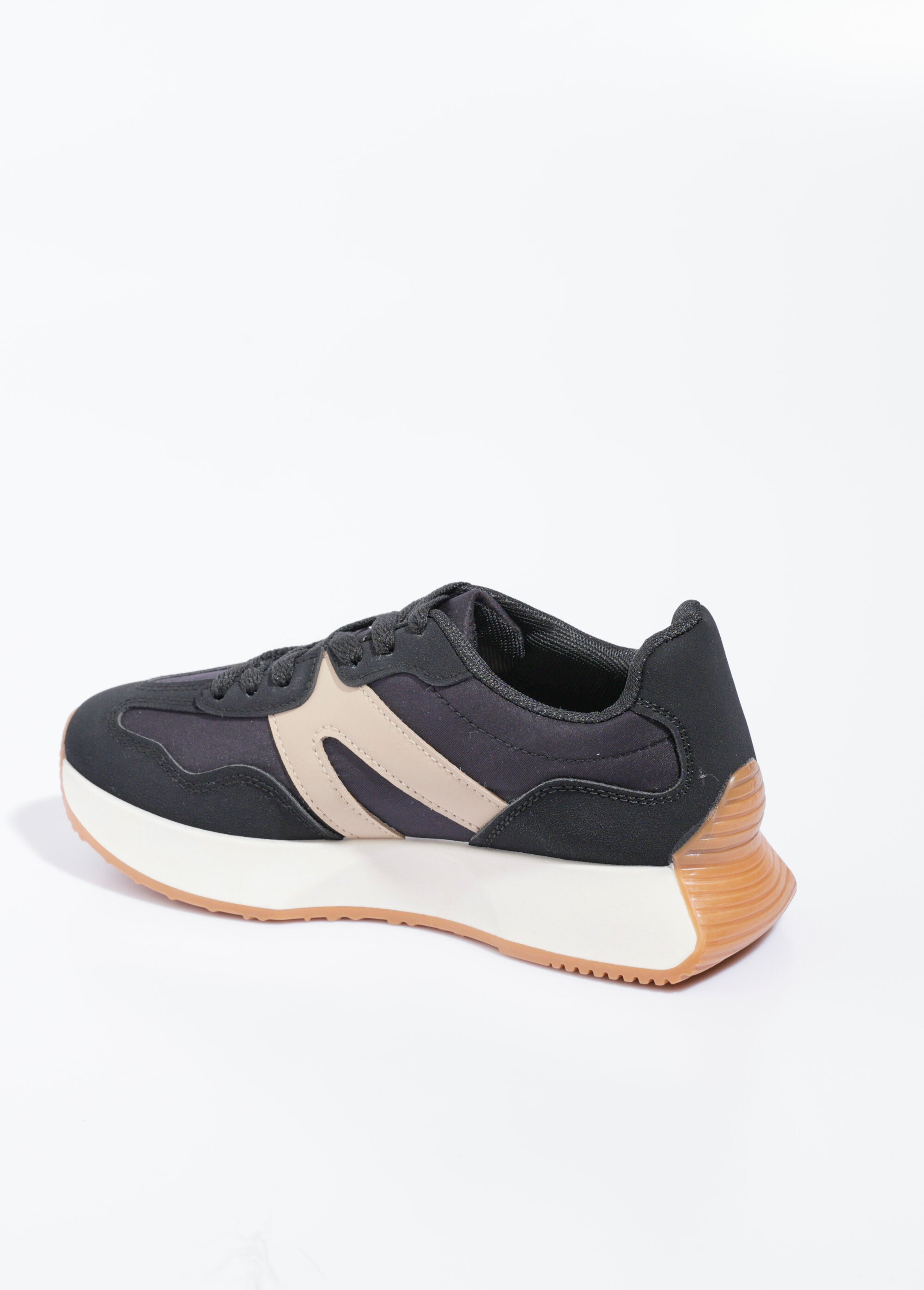 Baskets joggers à semelle compensée Femme Noir LBSDCX9692 DO1