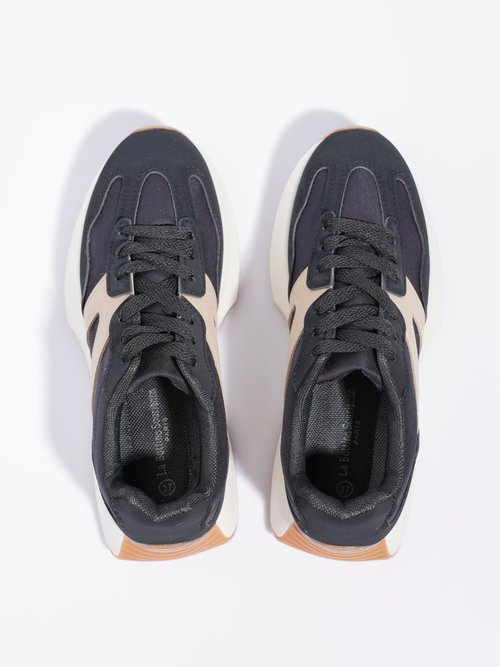 Baskets joggers à semelle compensée Femme Noir LBSDCX9692 OV1