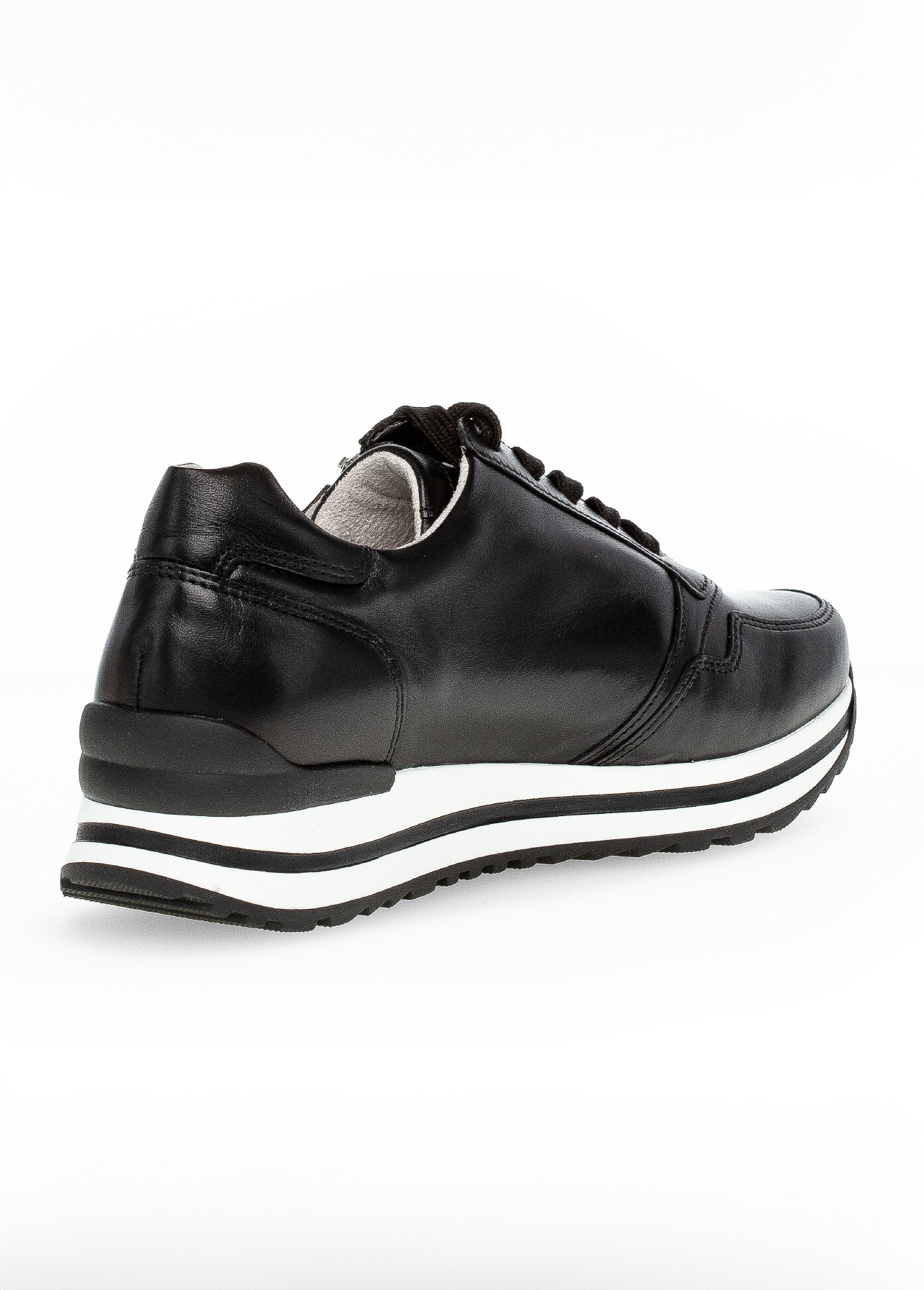 Baskets joggers compensées cuir lisse Femme Noir GAB-7652827 DO1