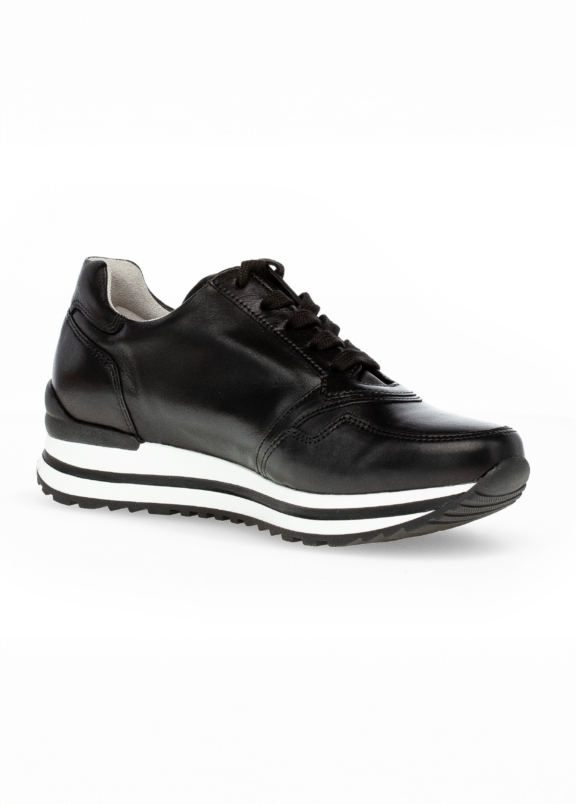 Baskets joggers compensées cuir lisse Femme Noir GAB-7652827 FA1