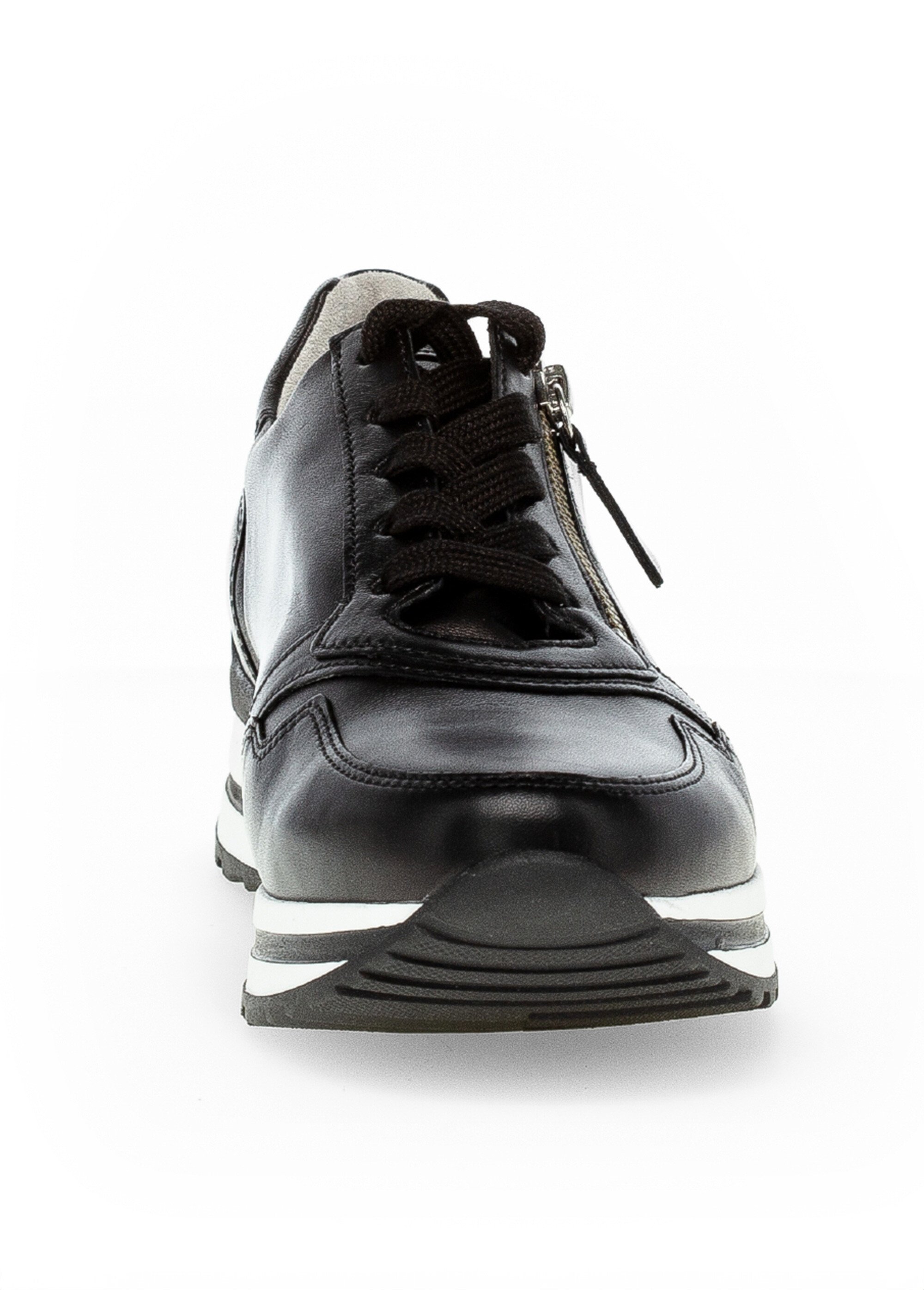 Baskets joggers compensées cuir lisse Femme Noir GAB-7652827 FA2