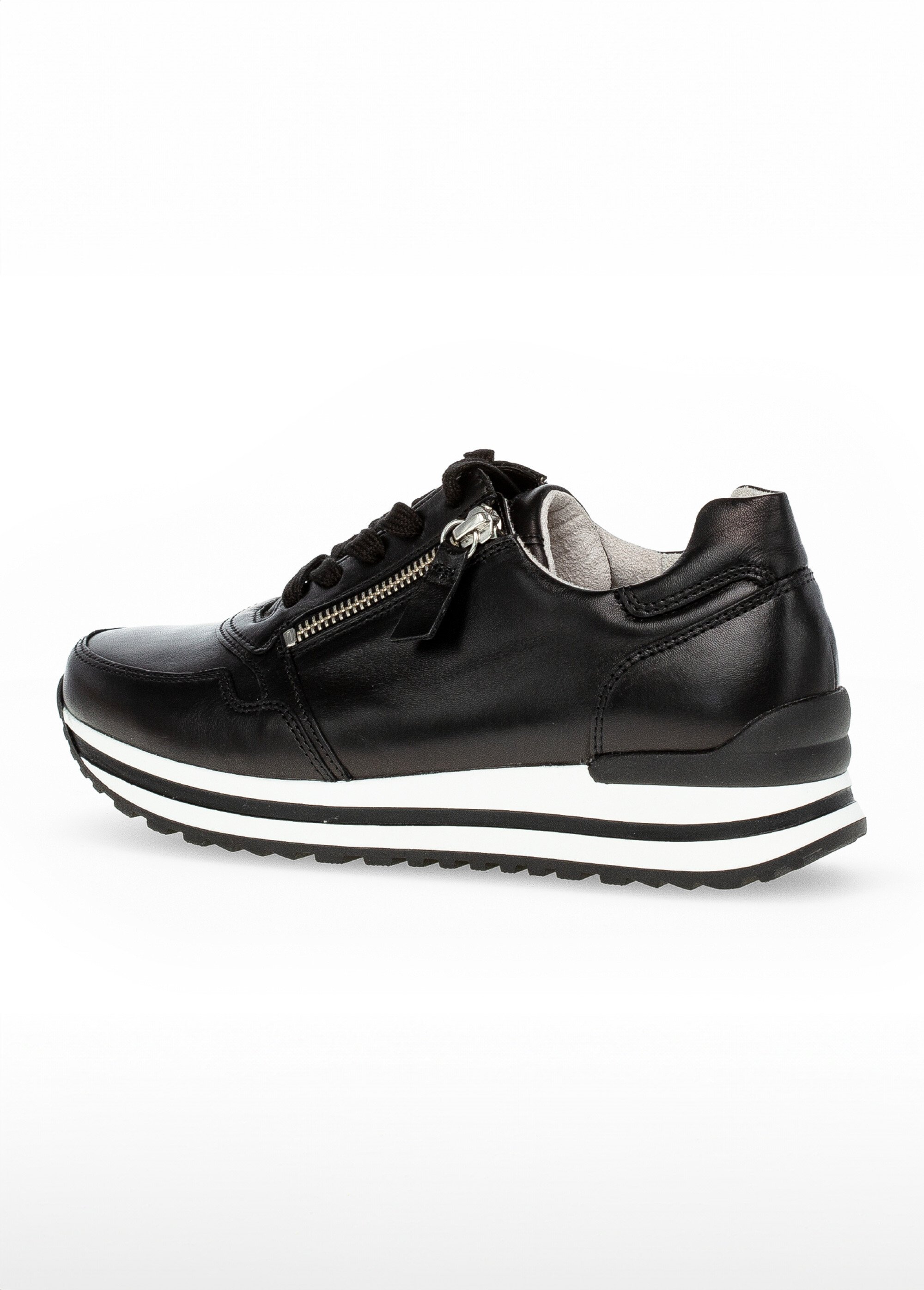 Baskets joggers compensées cuir lisse Femme Noir GAB-7652827 GA1