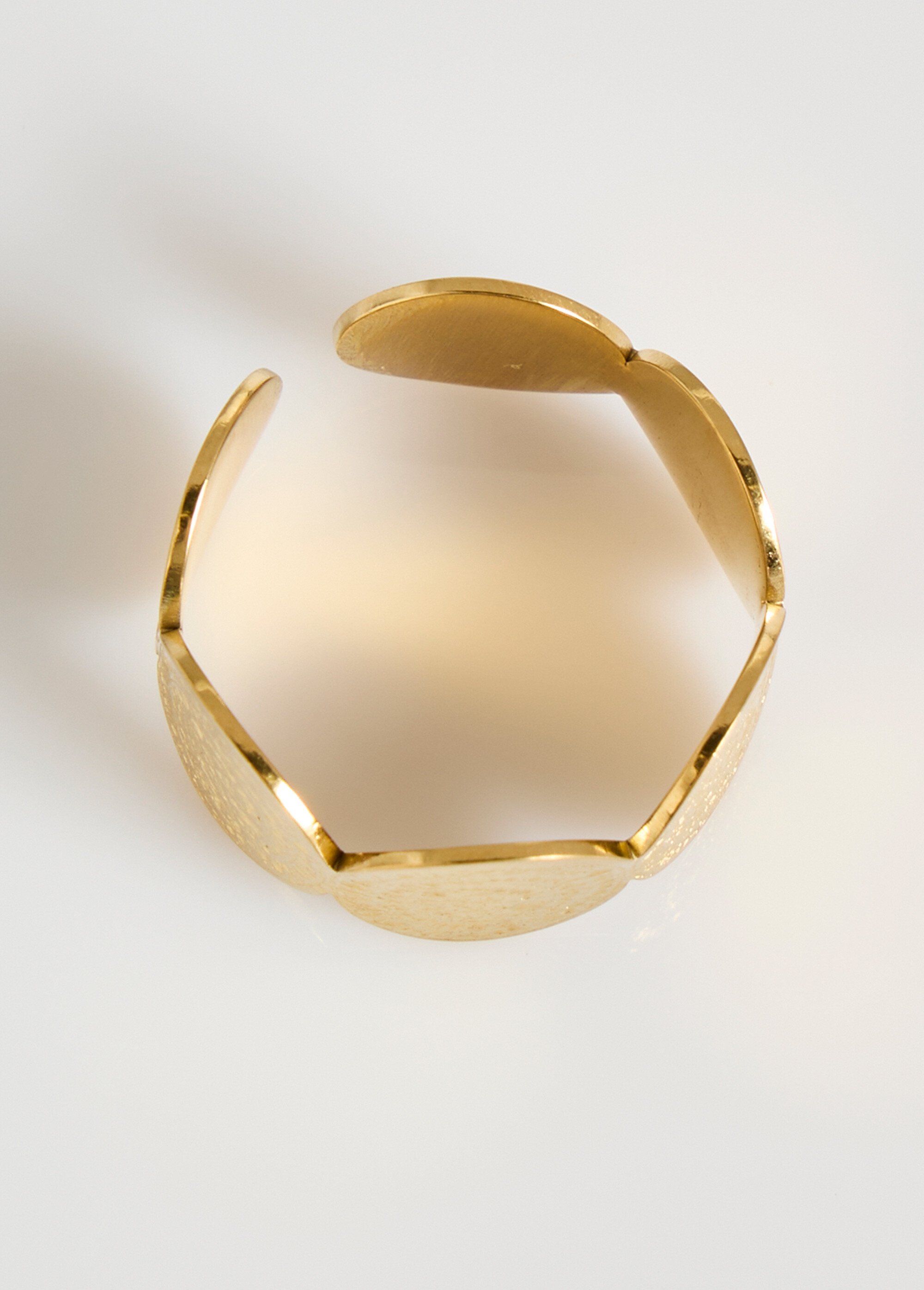 Jonc acier inox avec motifs martelés Doré L08-791 DE1