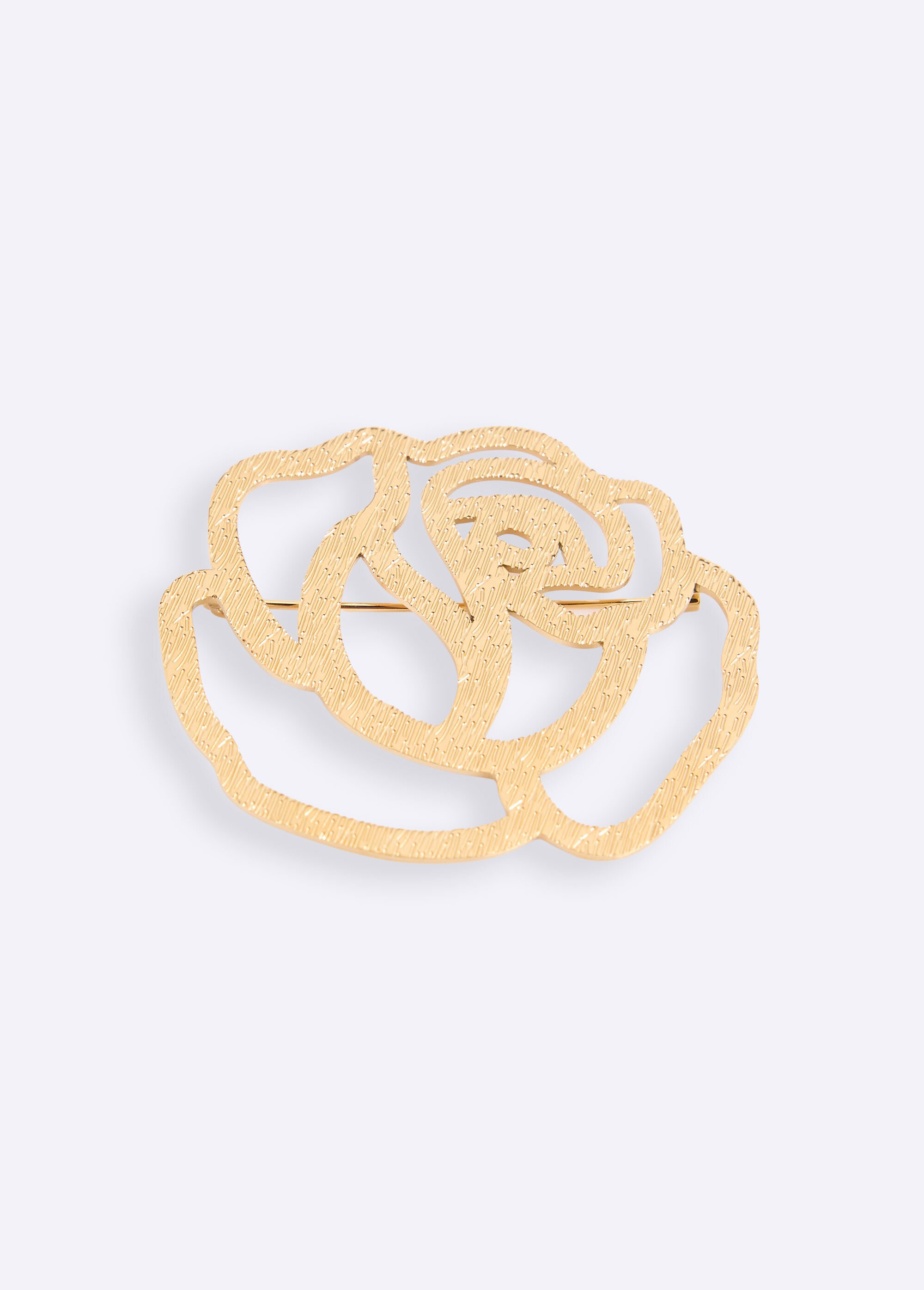 Broche métallisée en forme de fleur