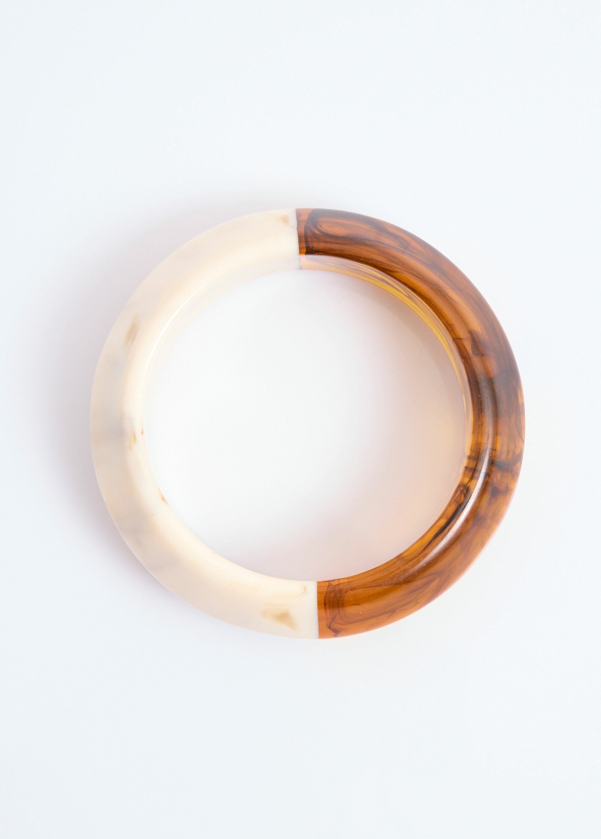 Bracelet jonc en résine bicolore Beige DODZ67A4R26004 DE1