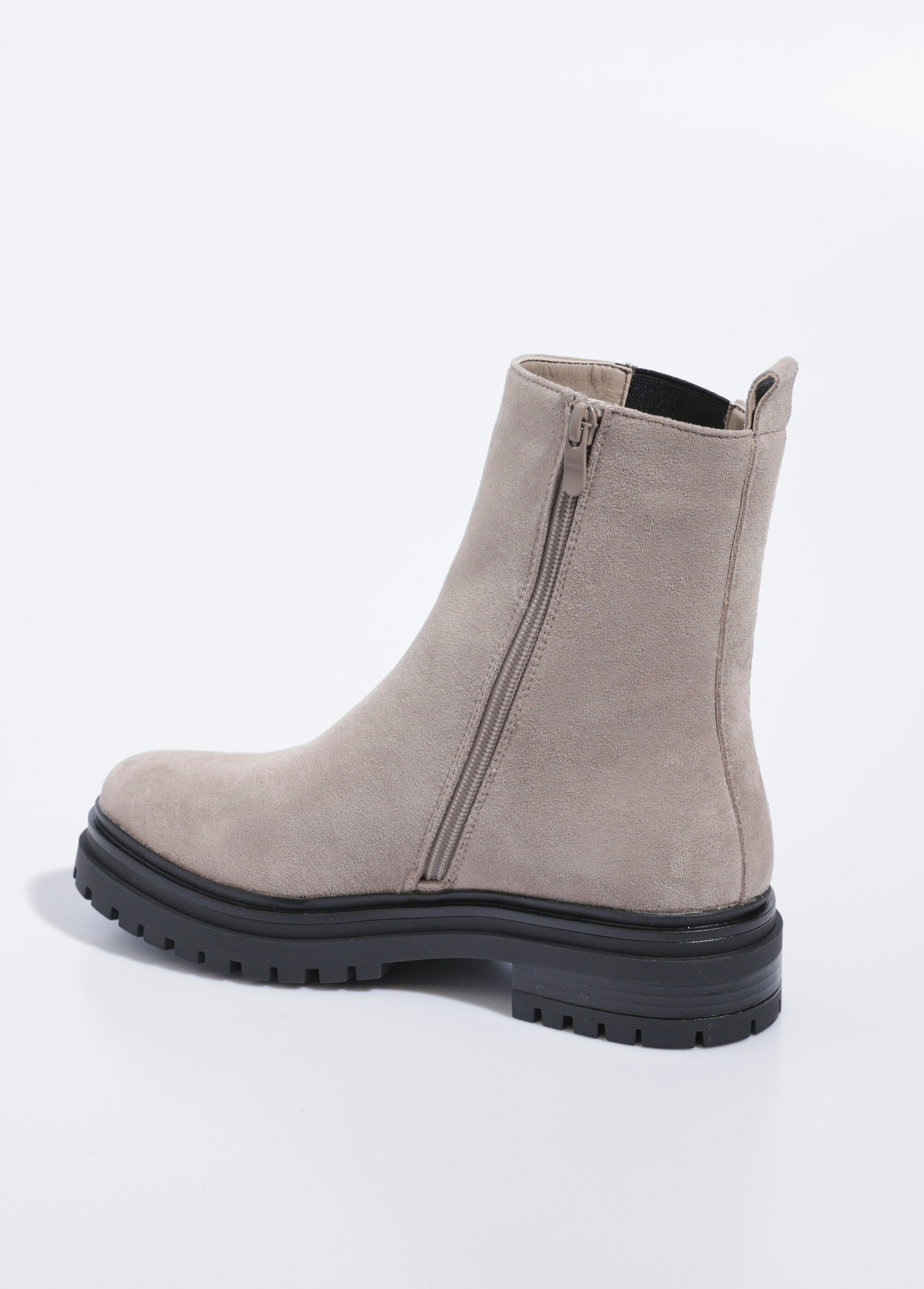 Boots Chelsea hautes semelle crantée Femme Beige LBSDQY9103 DO1