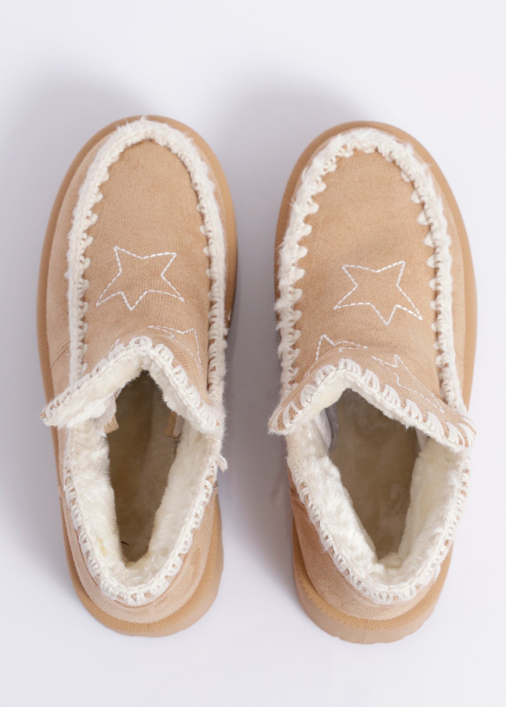 Boots ethniques compensées et fourrées Femme Beige COVLT33-47 OV1