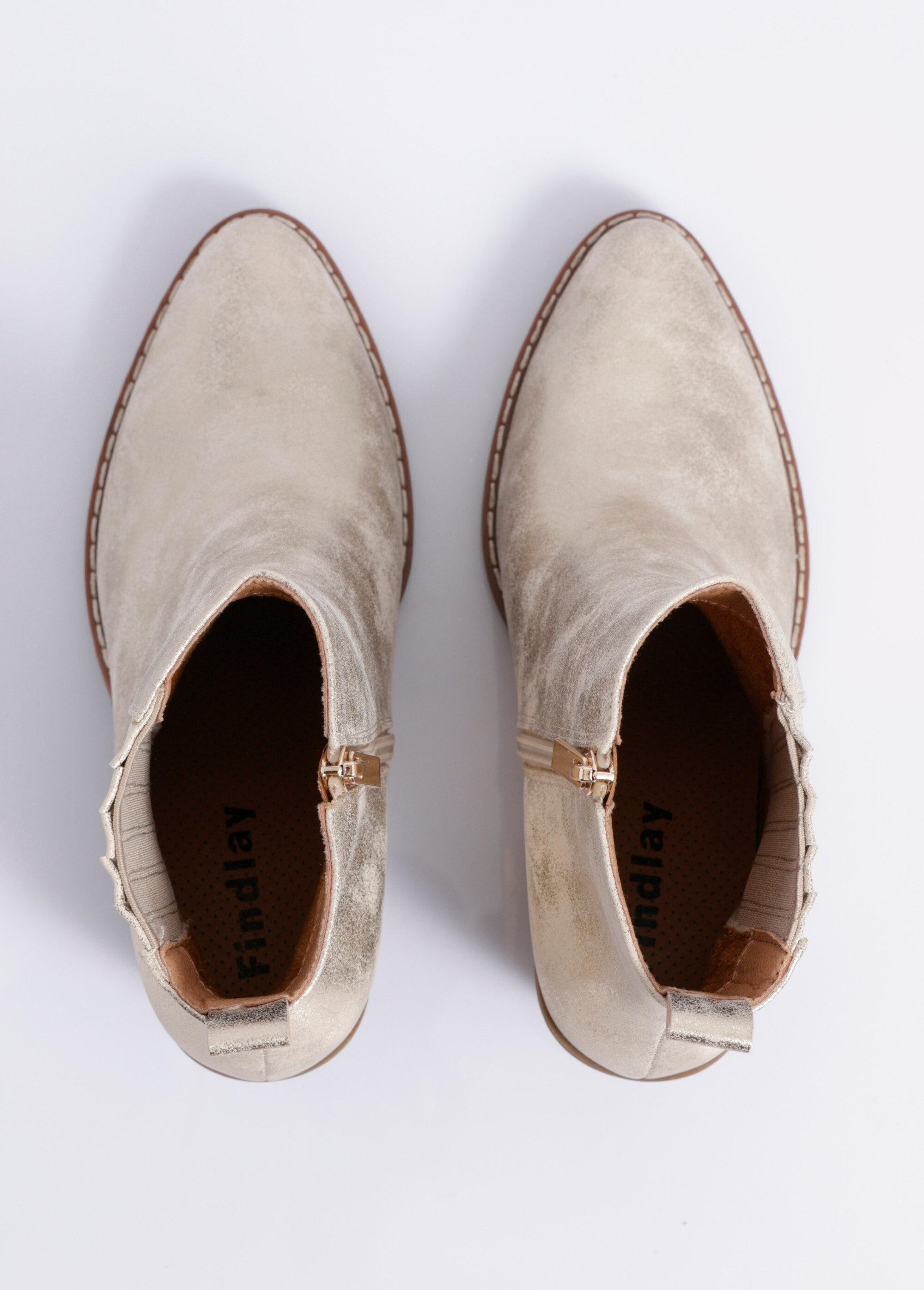 Boots métallisées à talon thème western Femme Doré COVXY78-13 OV1