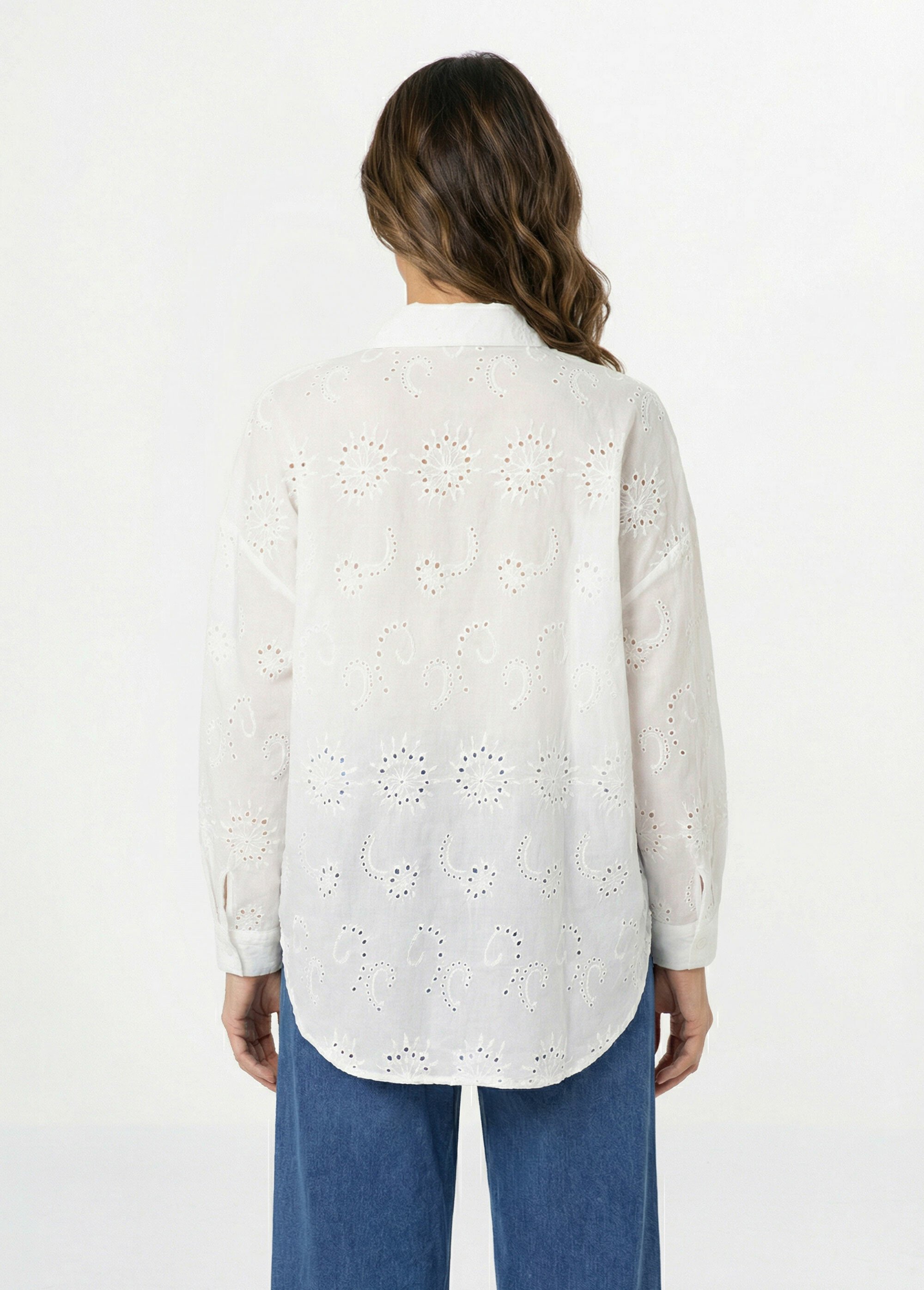 Chemisier coton avec broderie anglaise