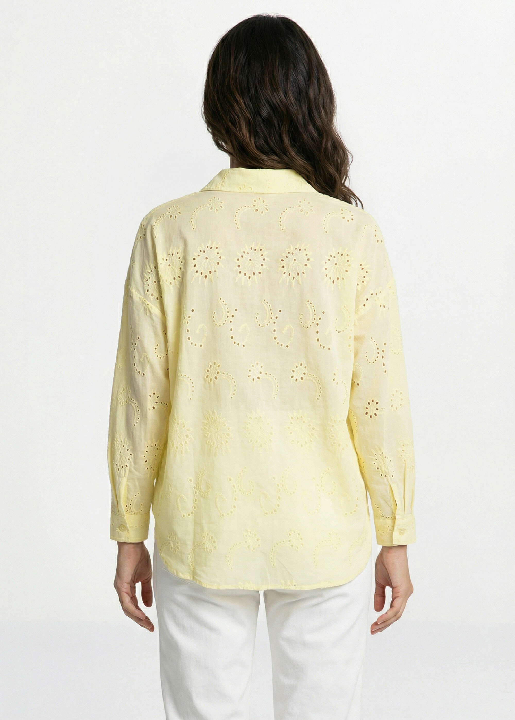 Chemisier coton avec broderie anglaise