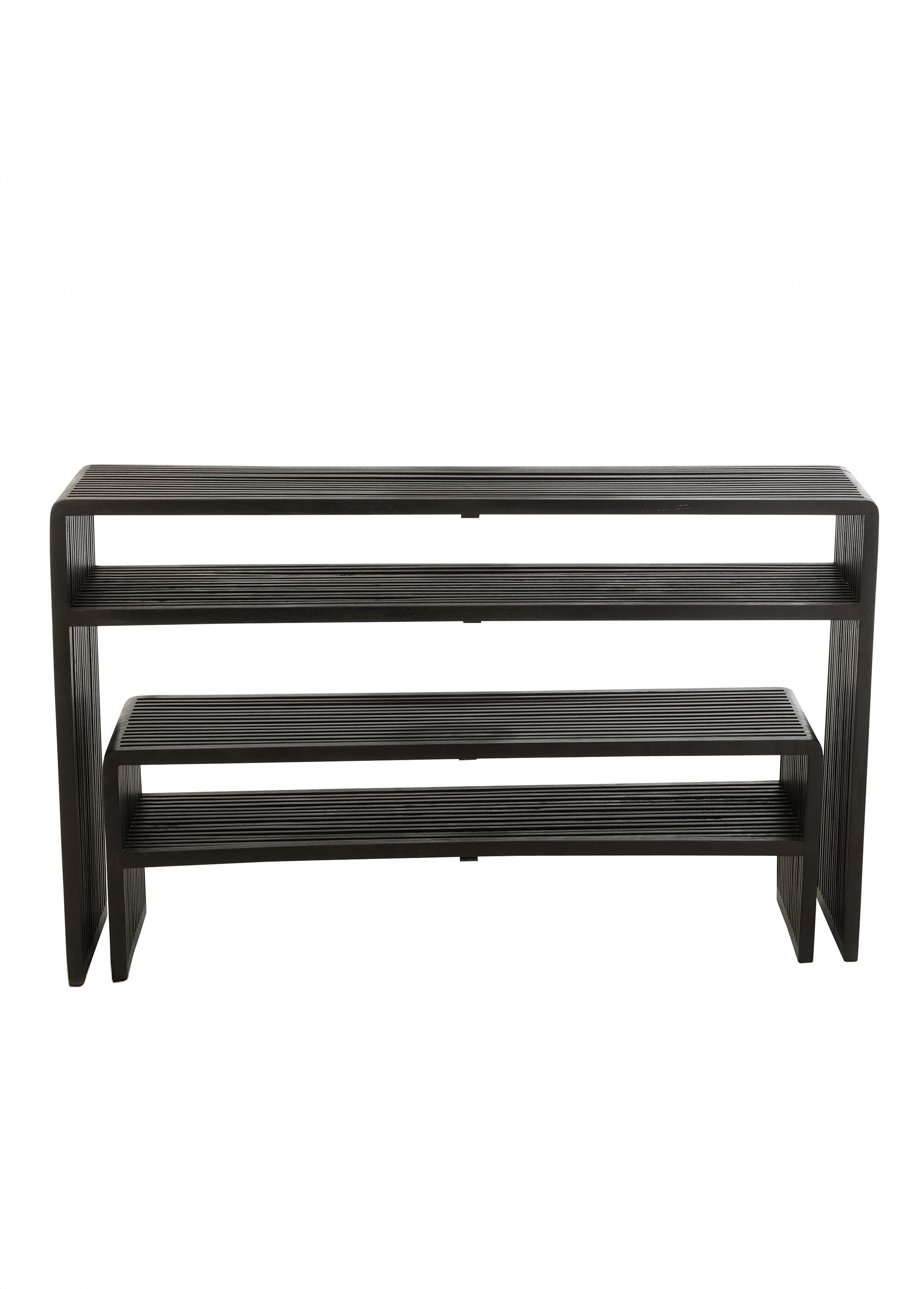 Consoles en teck foncé, design ajouré NOIR JP-40790 DE1