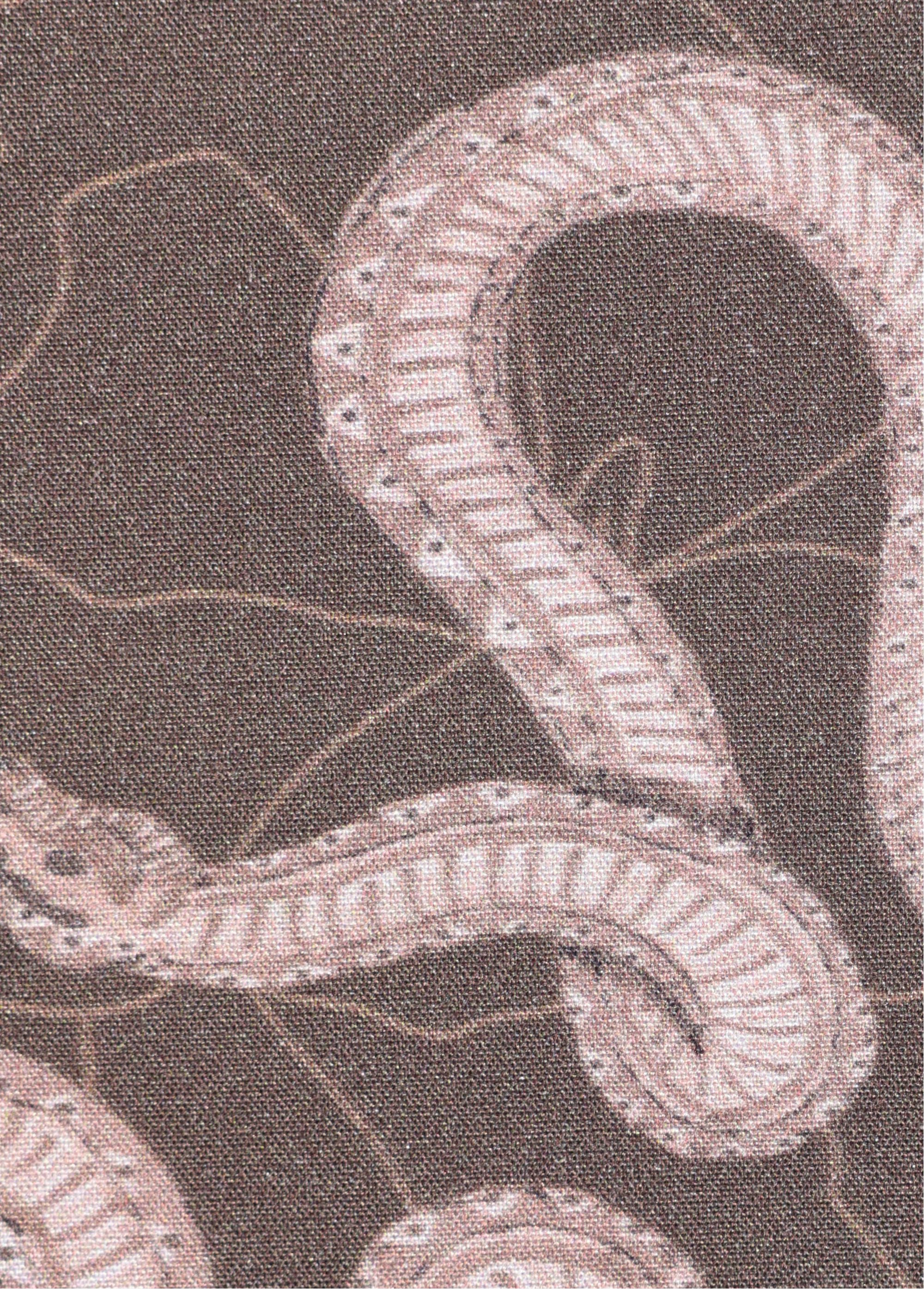 Coupon tissu habillement, motif serpent MARRON COT137479 DE2