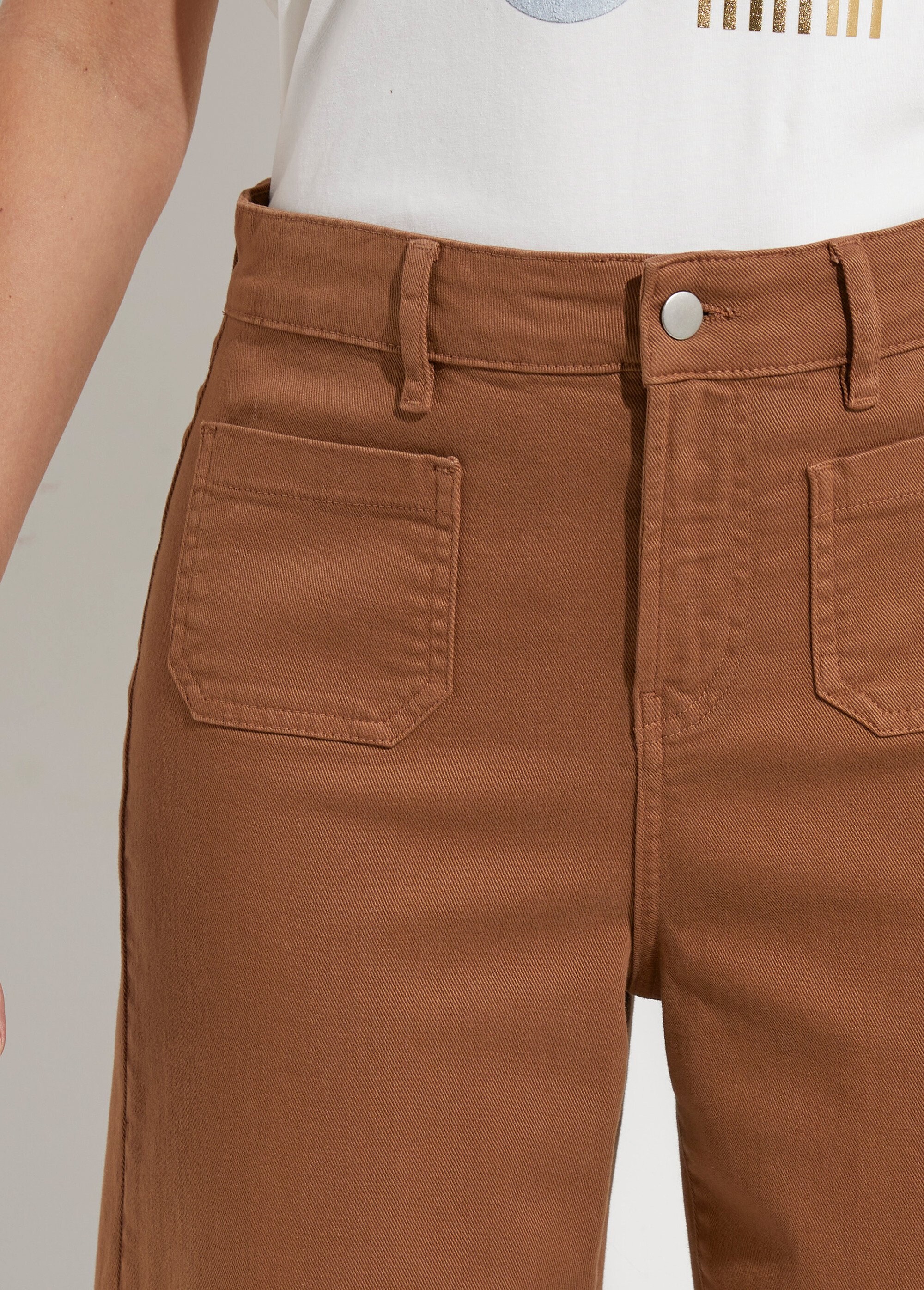 Jean 7/8ème large denim extensible 4 poches