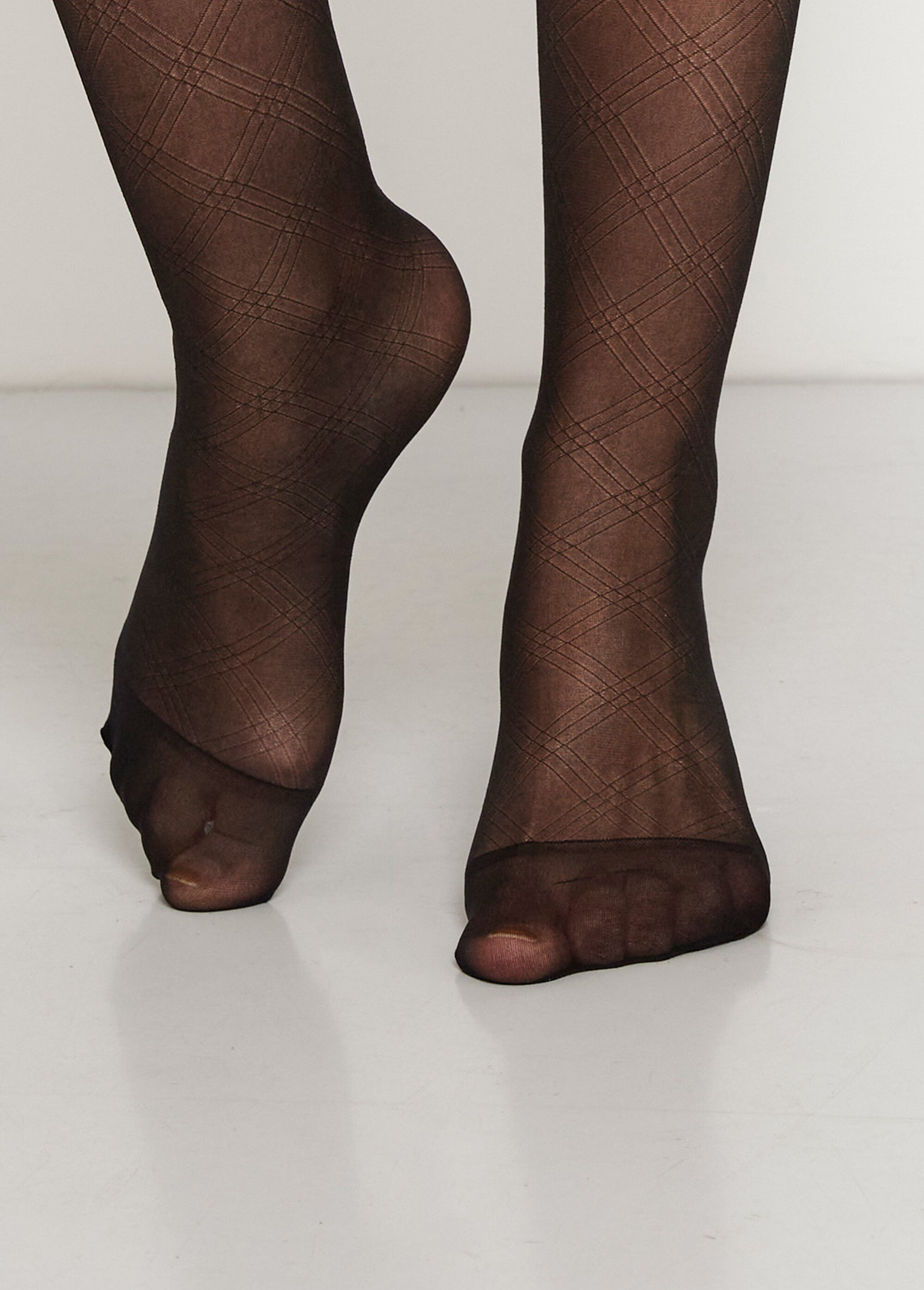 Lot de 2 Mi-bas fantaisie, 20 deniers Femme Noir BEN19890999 DE2