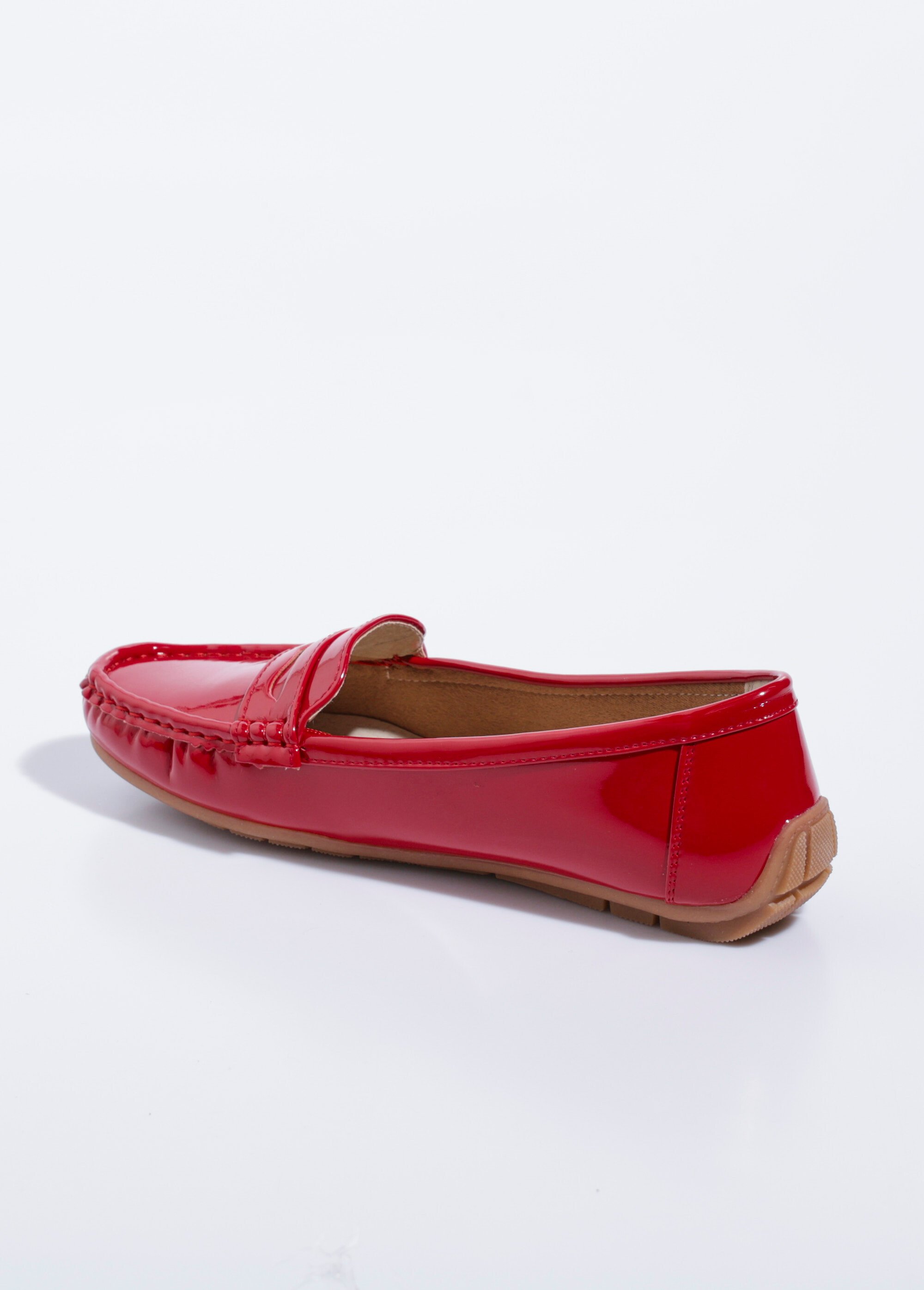 Mocassins vernis semelle antidérapante Femme Rouge LBSDYH8971 DO1