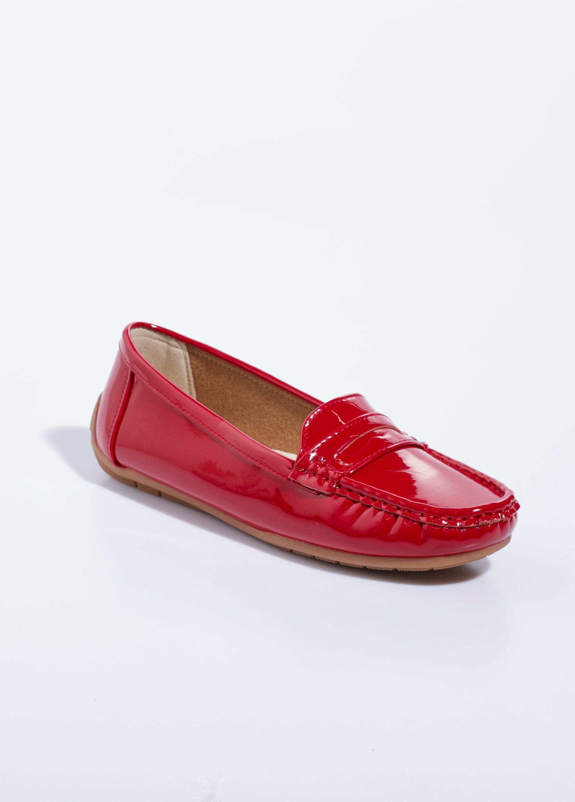Mocassins vernis semelle antidérapante Femme Rouge LBSDYH8971 FA1