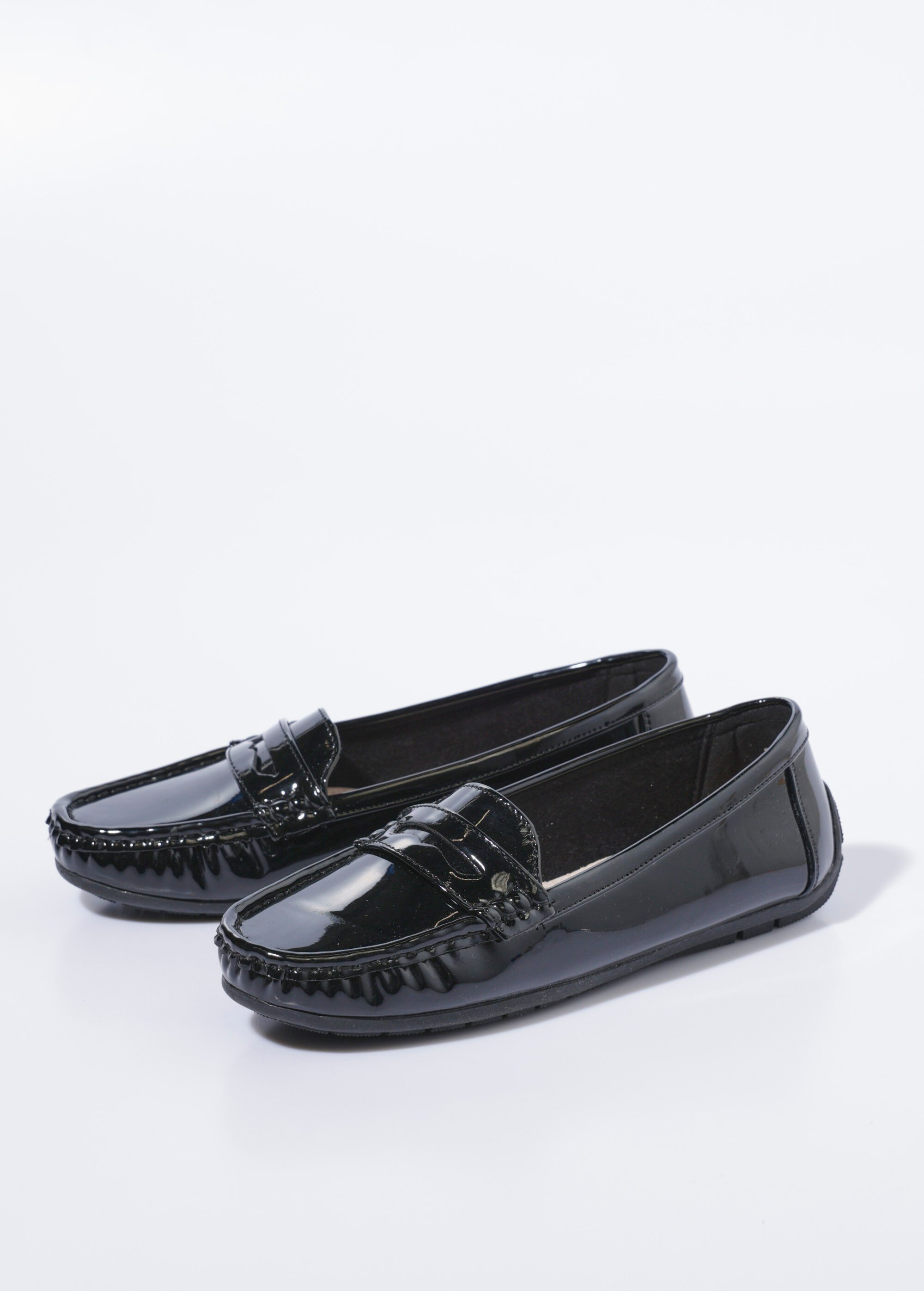 Mocassins vernis semelle antidérapante Femme Noir LBSDYH8971 DE1