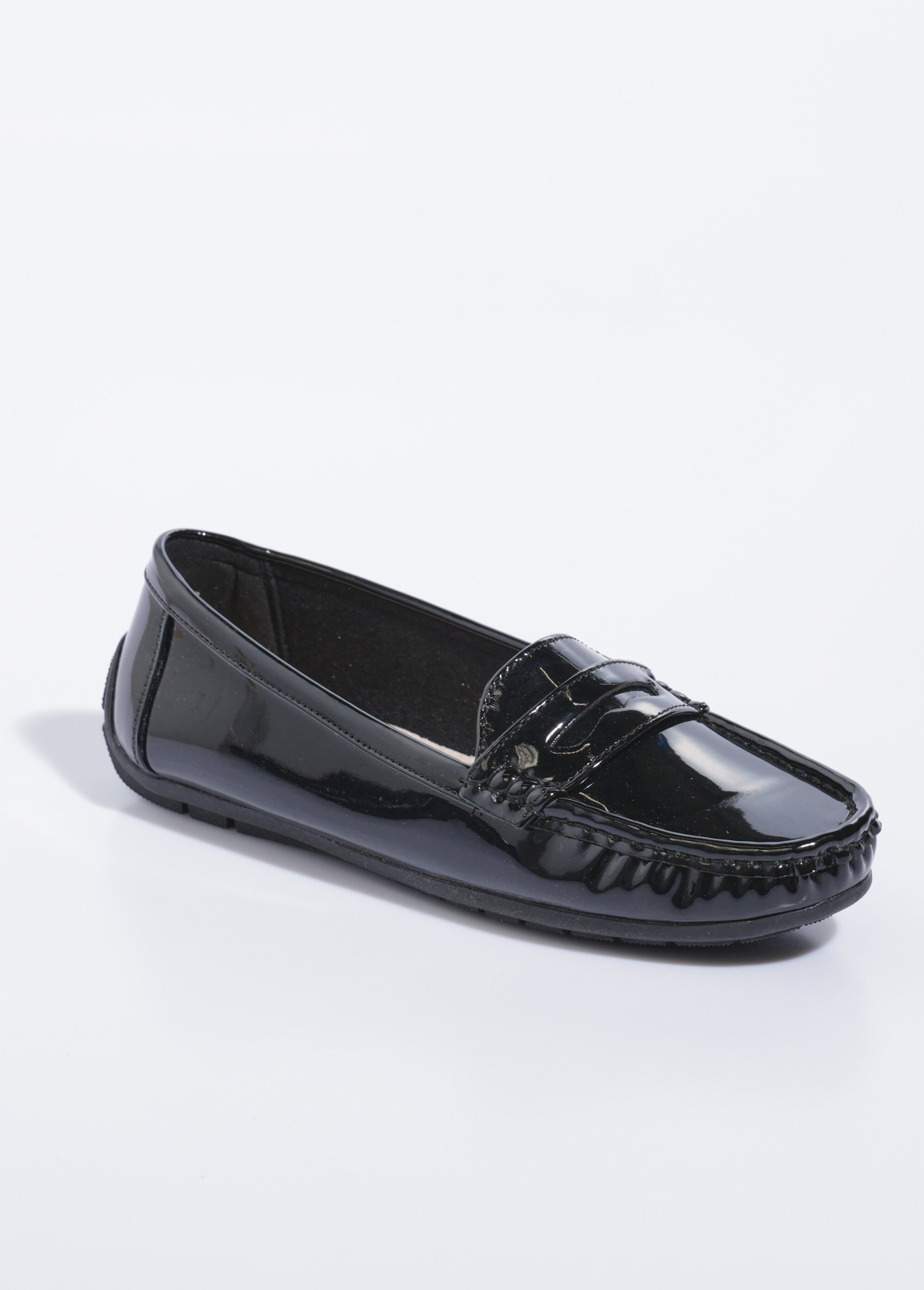 Mocassins vernis semelle antidérapante Femme Noir LBSDYH8971 FA1