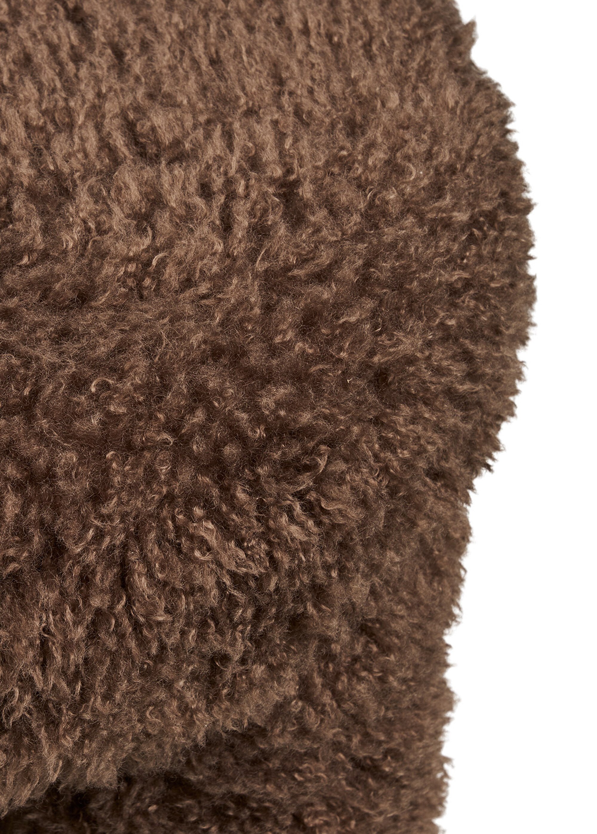 Pouf bouclette à poils longs GISBORNE MARRON HN-1501146 DE2