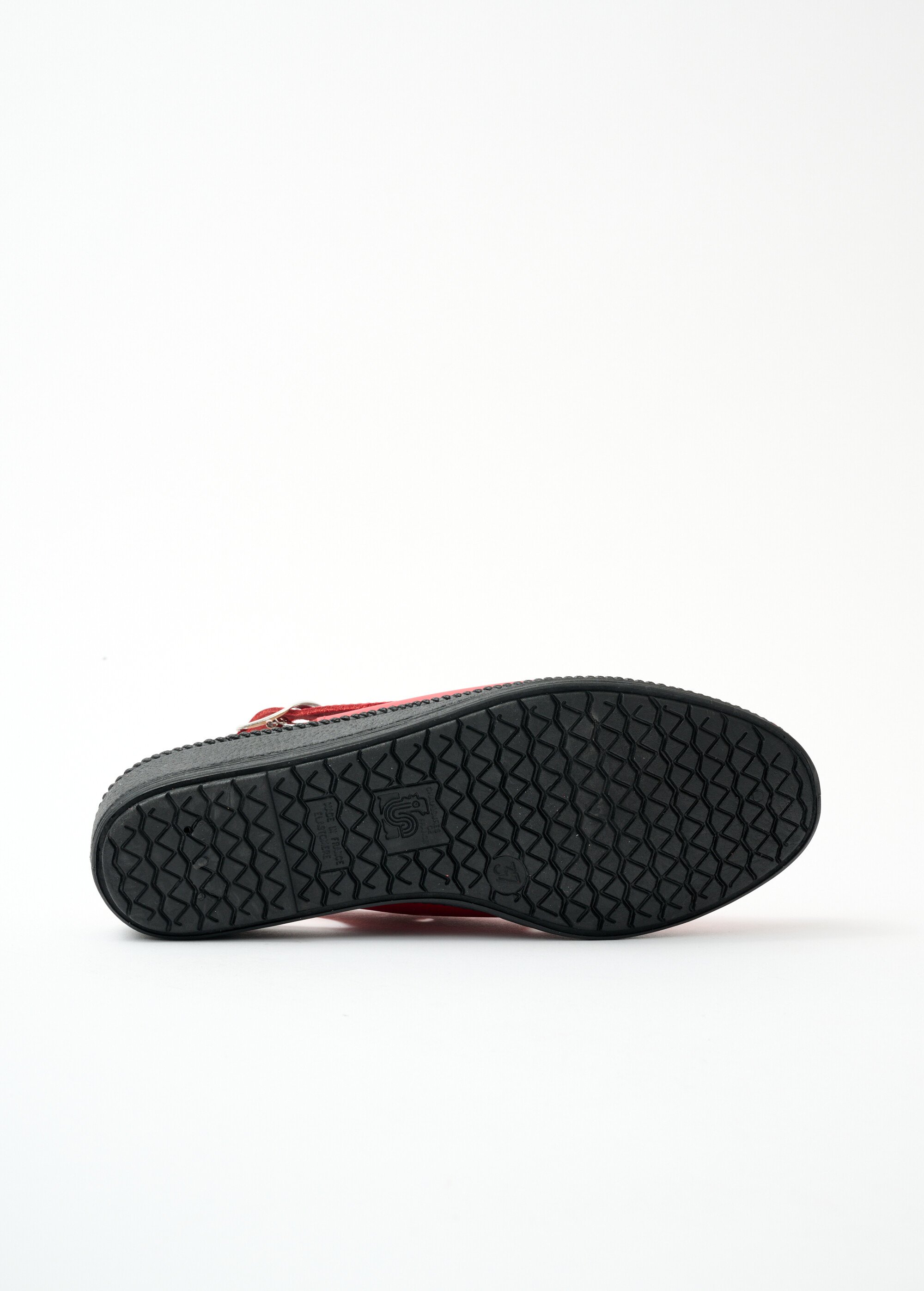Sandales compensees largeur confort cuir Rouge Afibel
