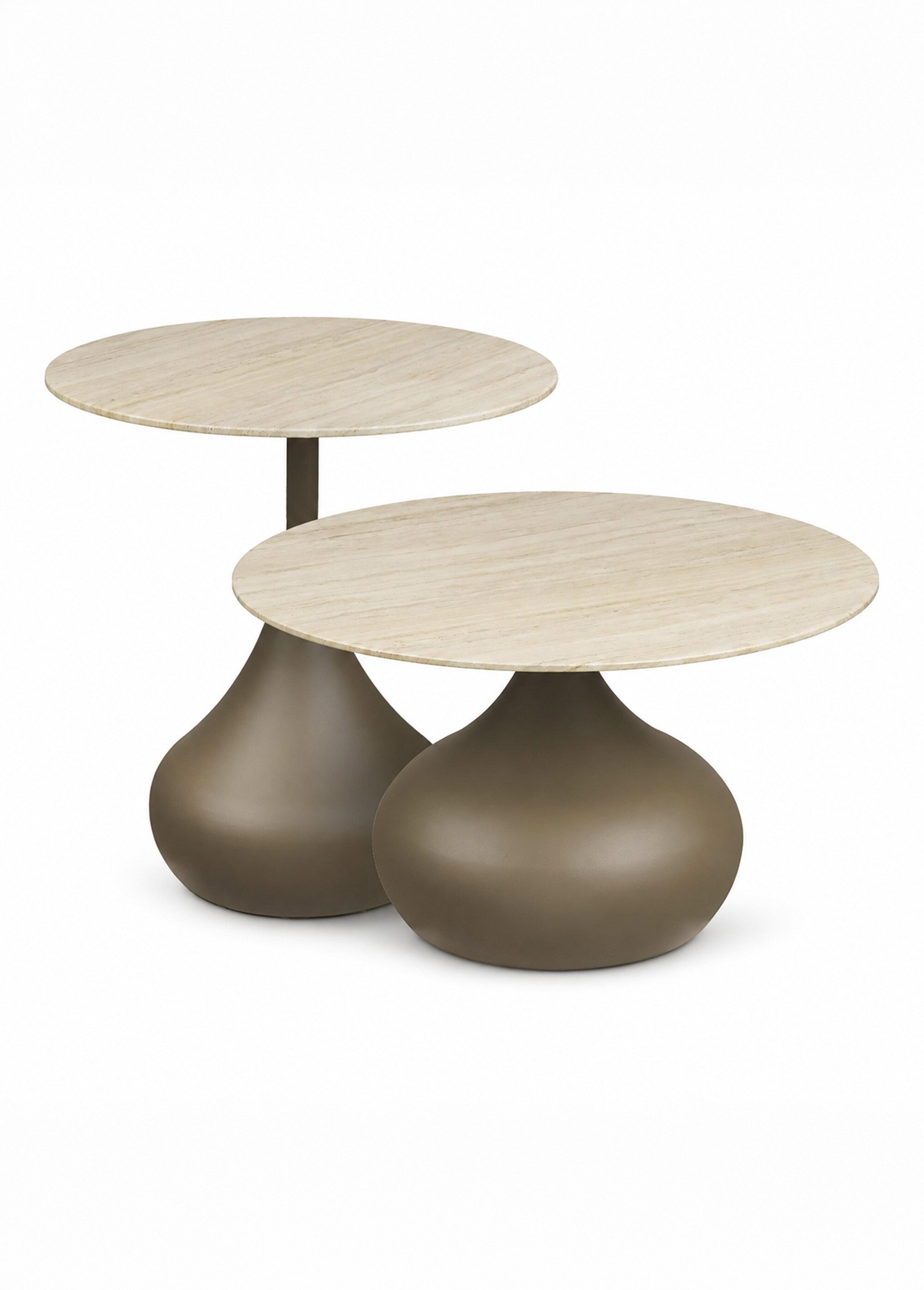 Set 2 tables basses métal verre PIENZA VERT HN-2101621-S FA1