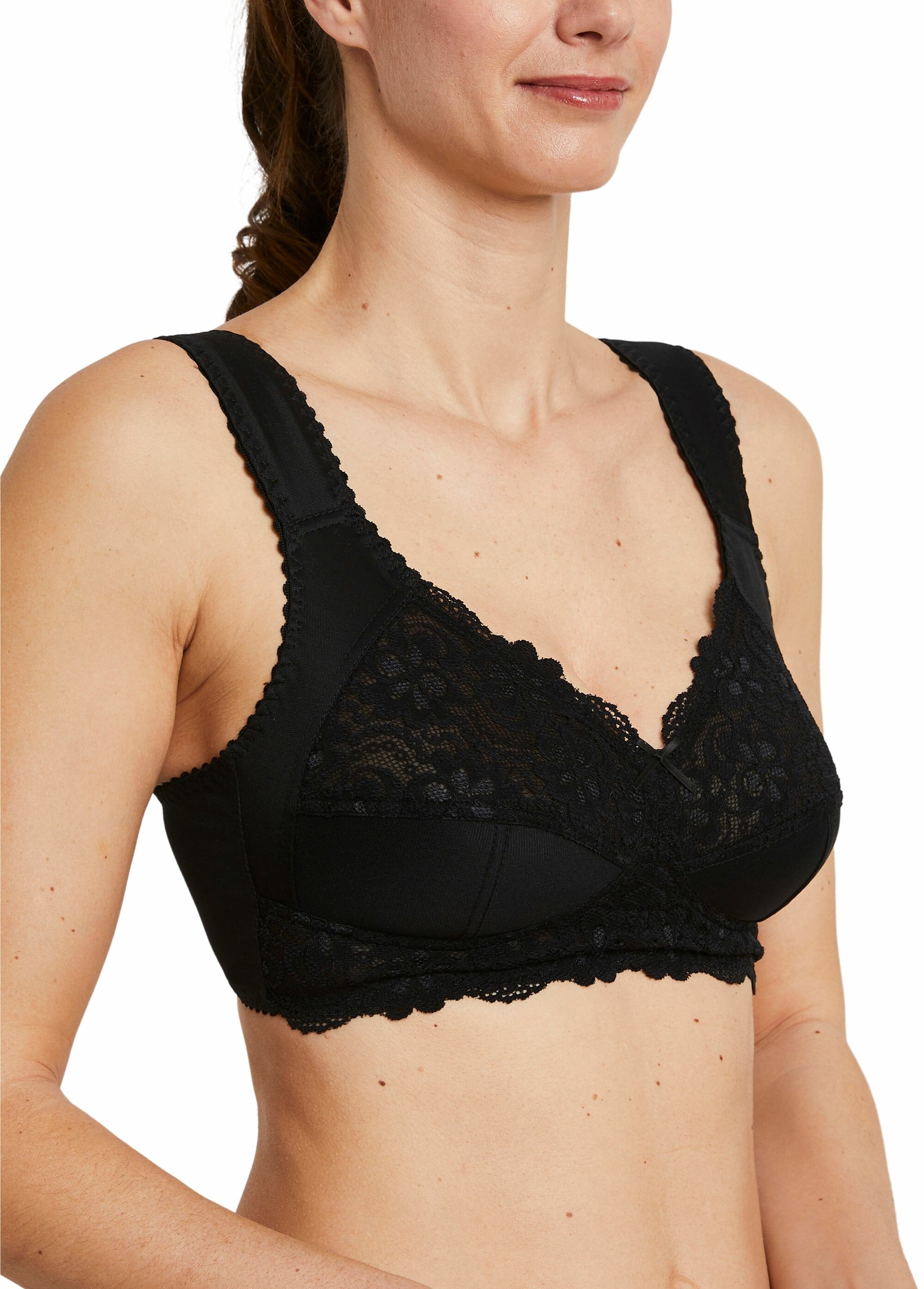Soutien-gorge sans armatures dentelle Femme Noir VALDO FA2