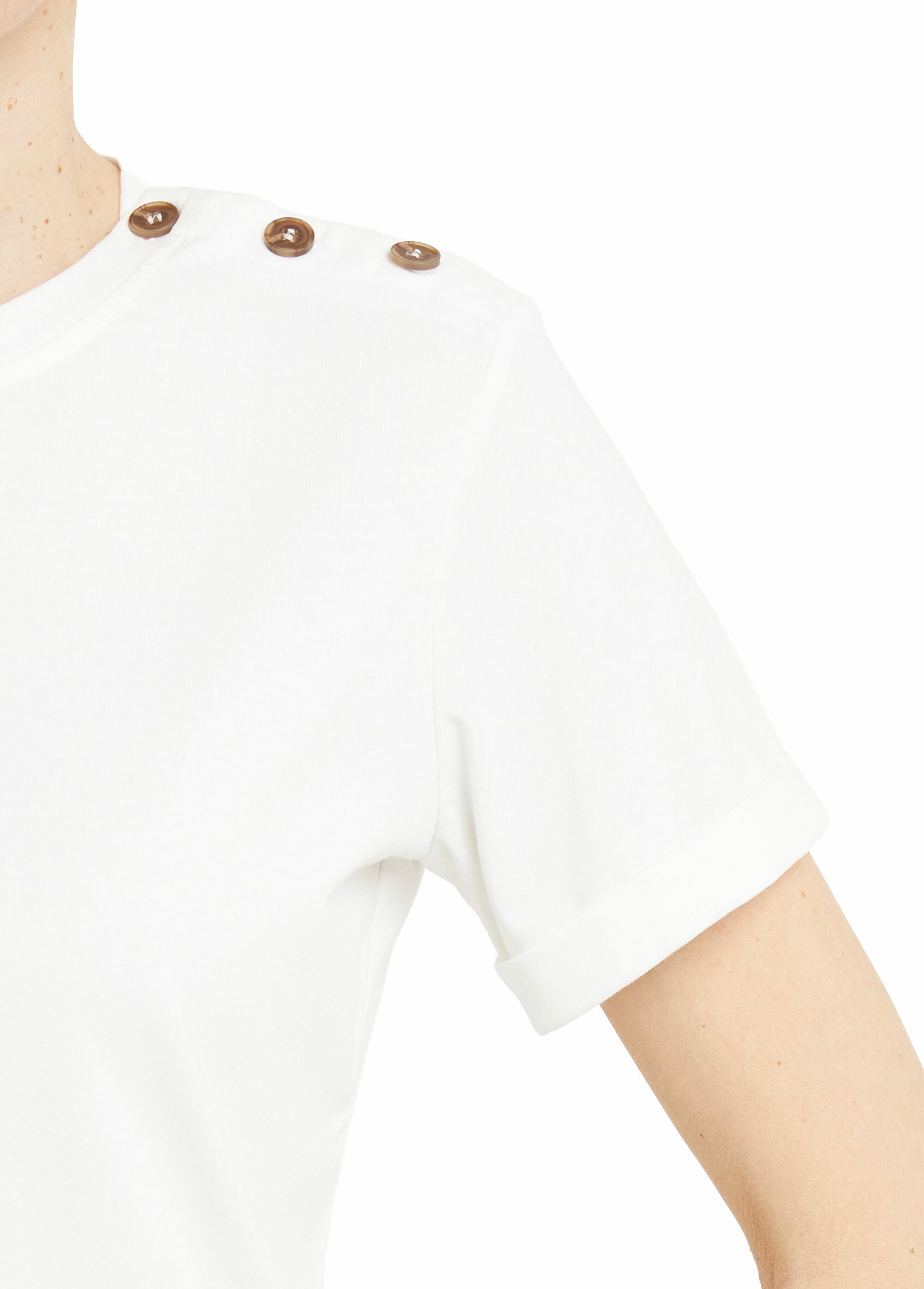 T-shirt col rond avec épaule boutonnée