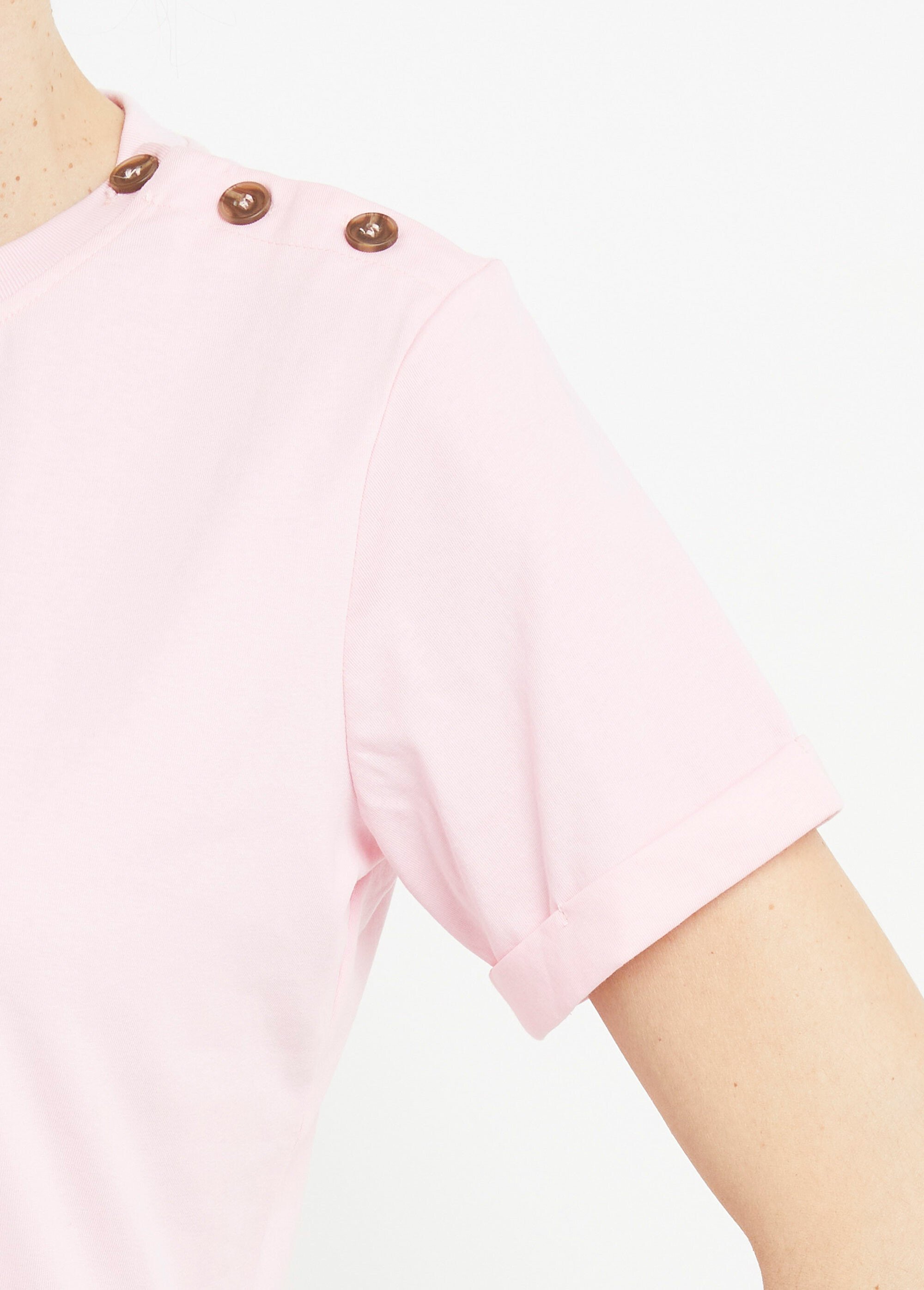 T-shirt col rond avec épaule boutonnée