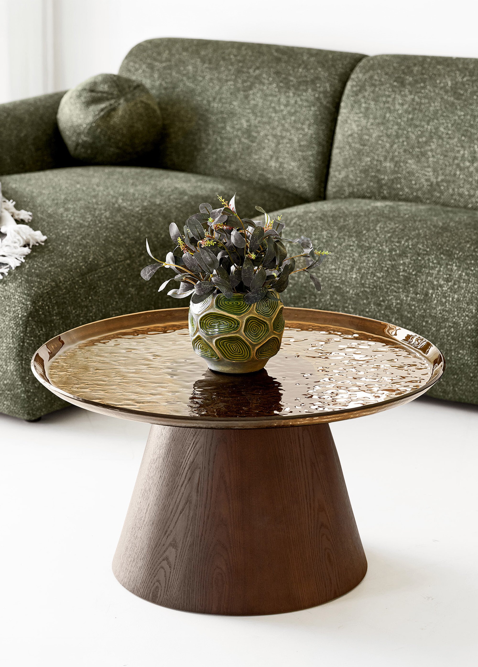 Table basse en verre et frêne ORVIETO BRUN FONCE HN-2101620 SI1