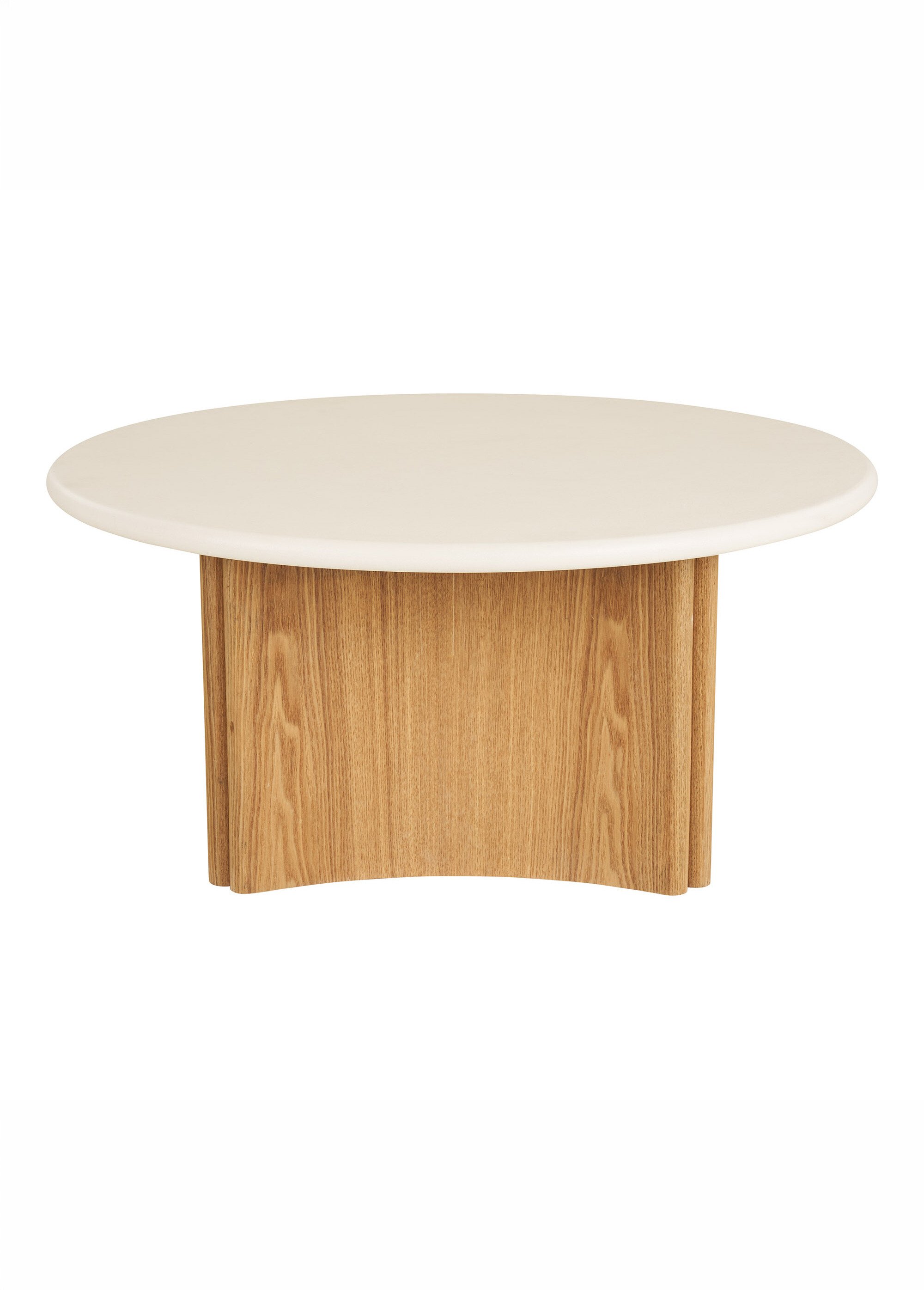 Table basse frêne plateau ciment MOTRIL BLANC ET NATUREL HN-2101615 DE1