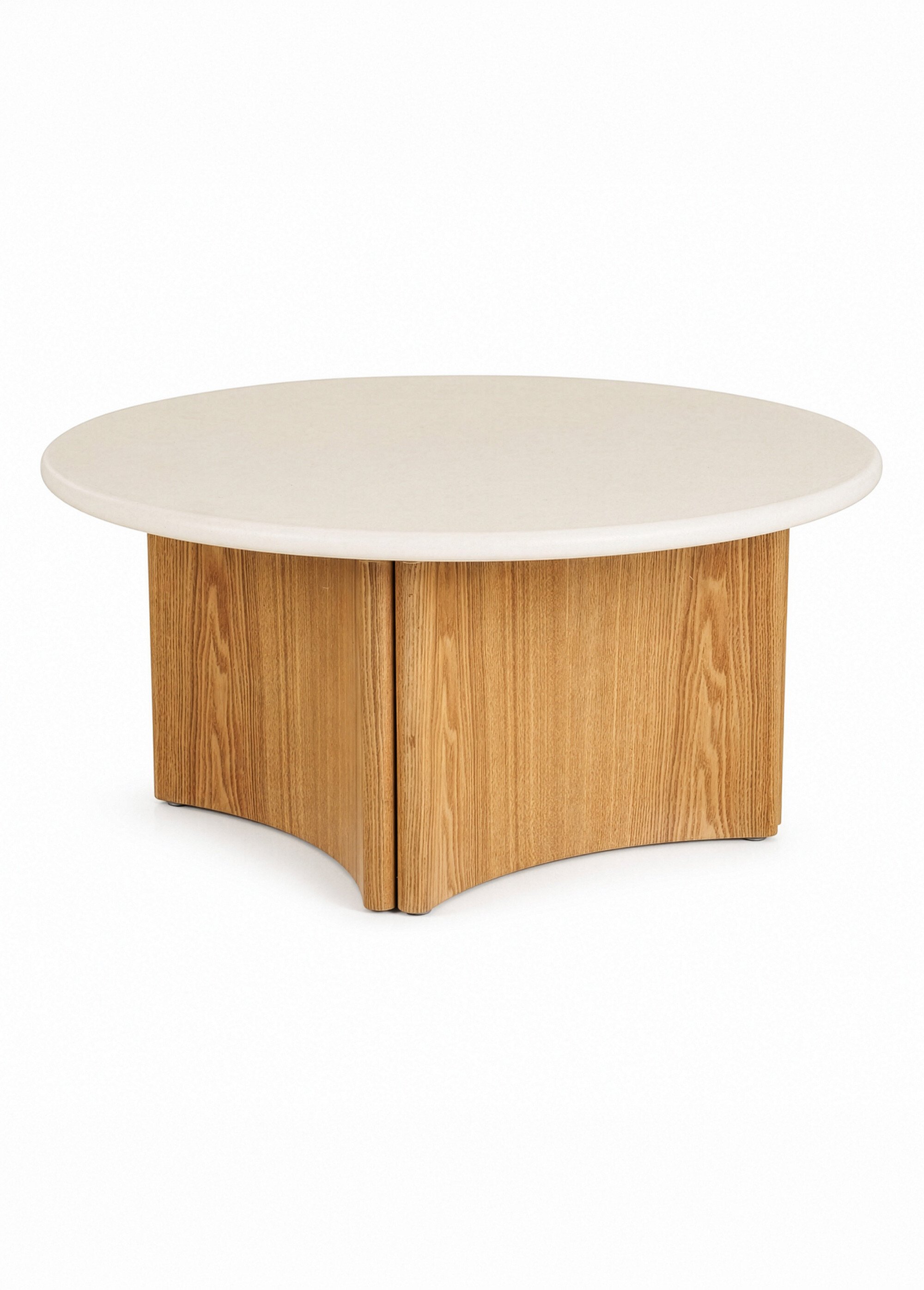 Table basse frêne plateau ciment MOTRIL BLANC ET NATUREL HN-2101615 FA1
