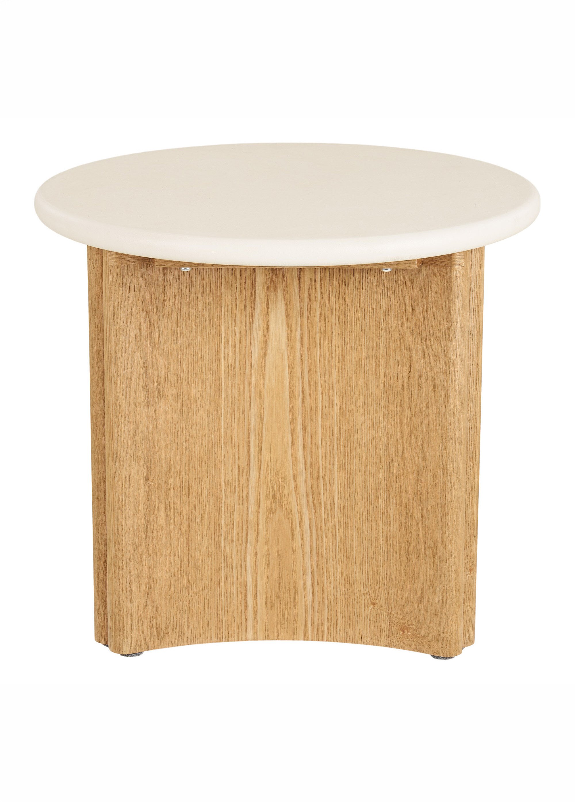 Table d'appoint frêne plateau ciment MOTRIL BLANC ET NATUREL HN-2151600 DE1