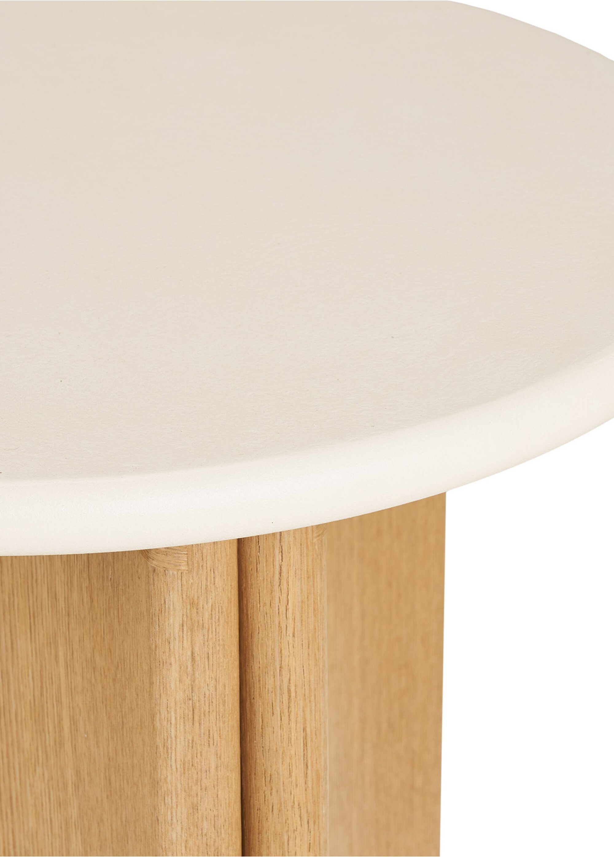 Table d'appoint frêne plateau ciment MOTRIL BLANC ET NATUREL HN-2151600 DE2