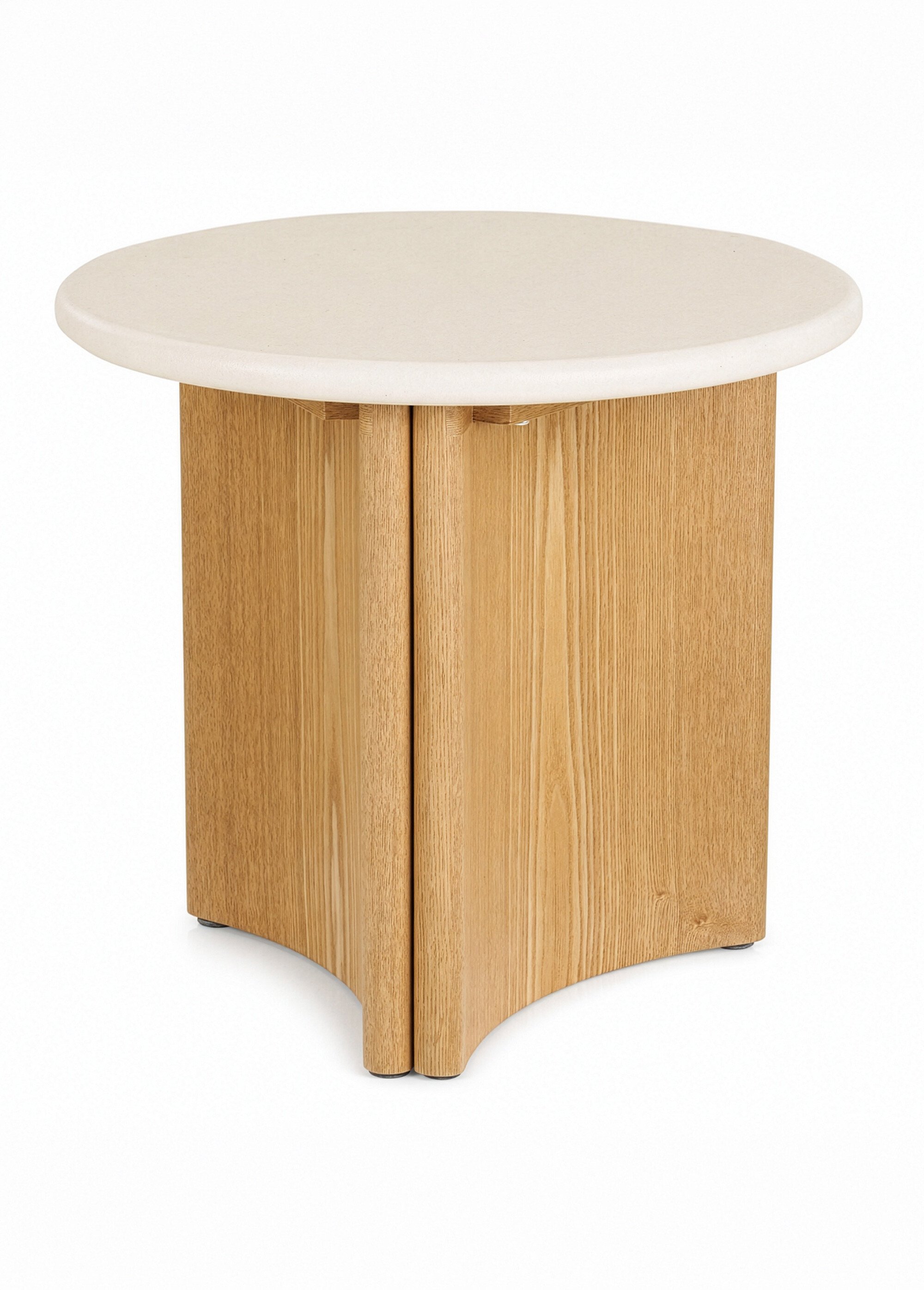 Table d'appoint frêne plateau ciment MOTRIL BLANC ET NATUREL HN-2151600 FA1
