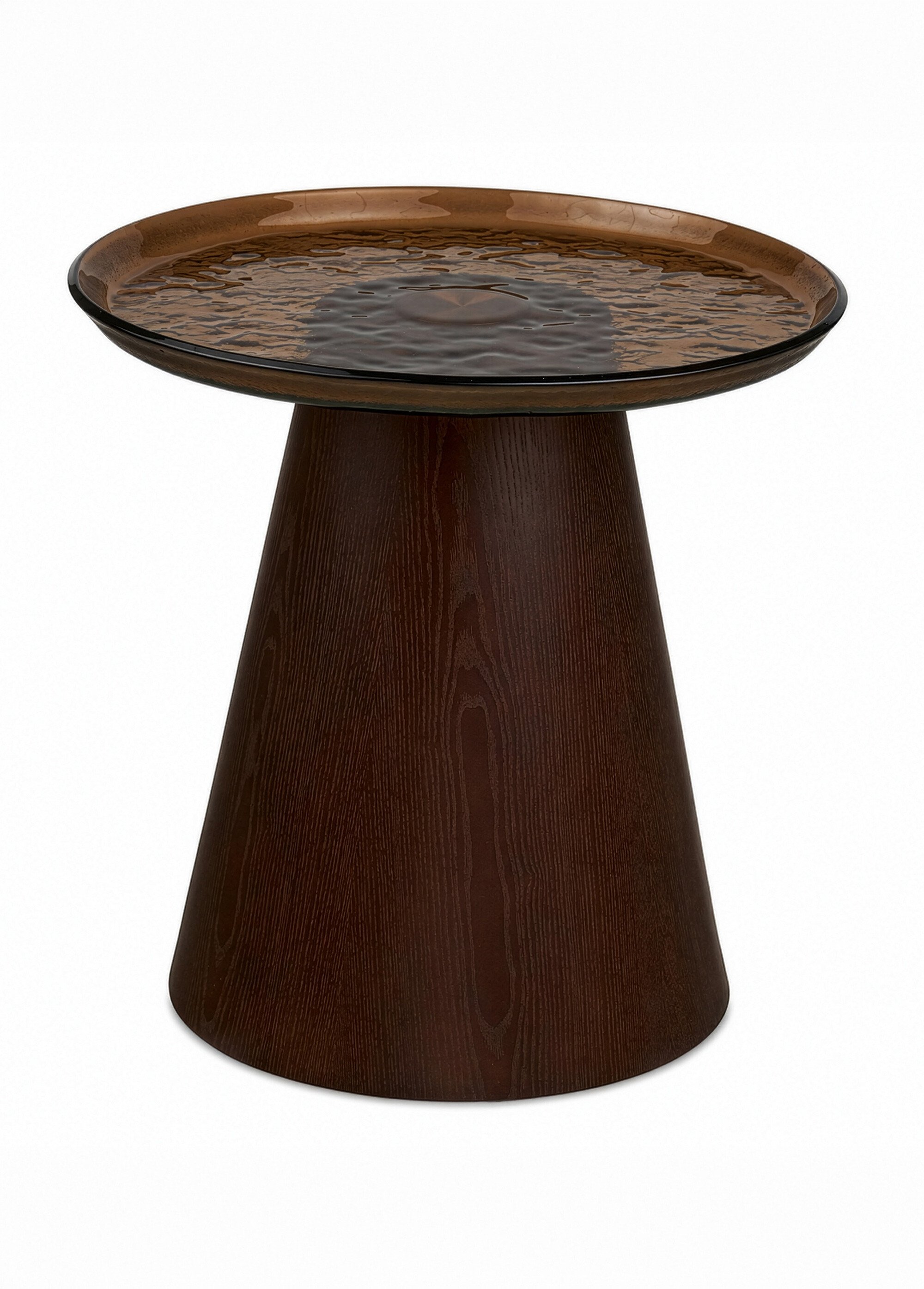 Table d'appoint verre et frêne ORVIETO BRUN FONCE HN-2151601 FA1