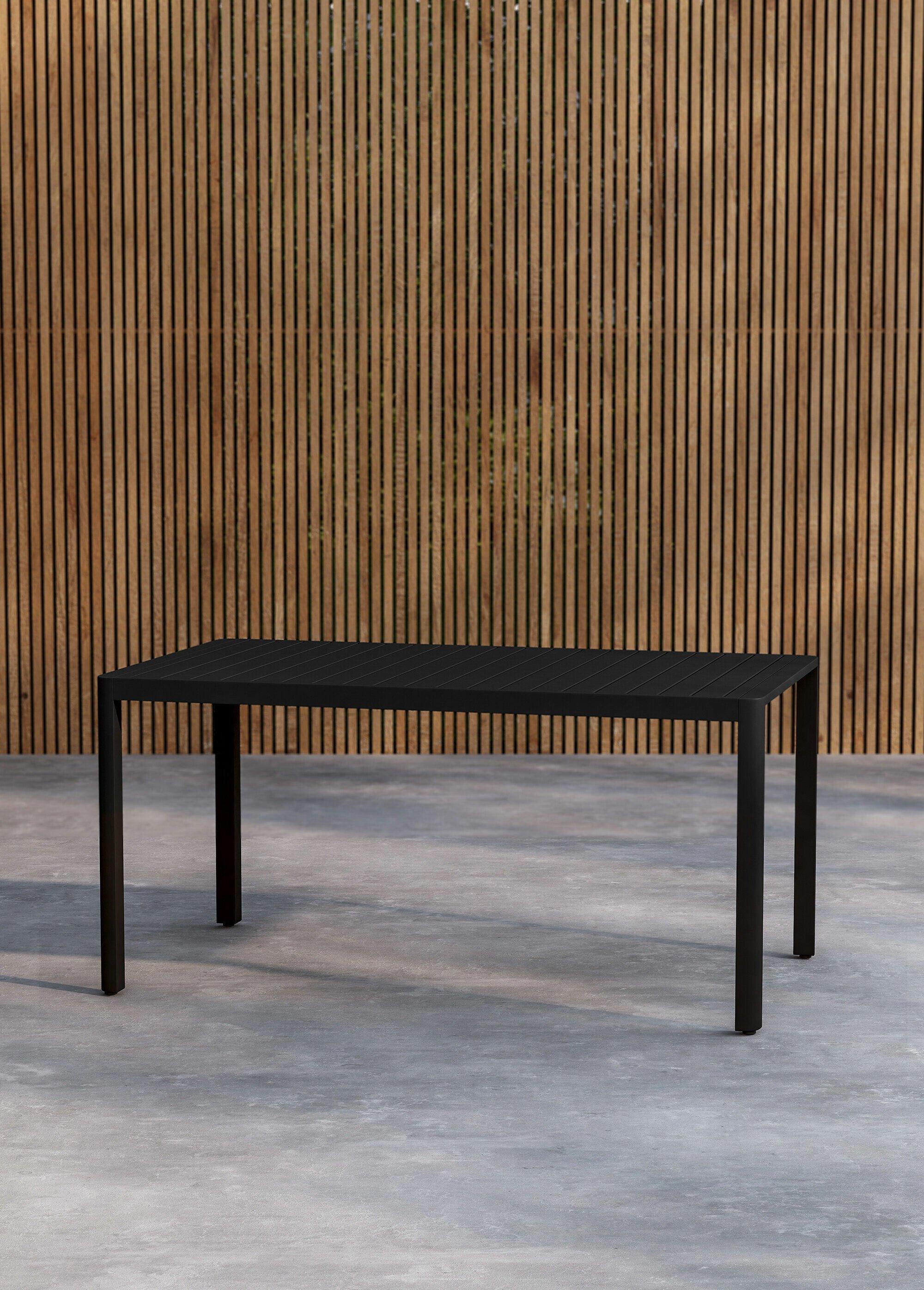 Table de jardin aluminium rainuré, 150cm NOIR VEN-9793-100 SI1