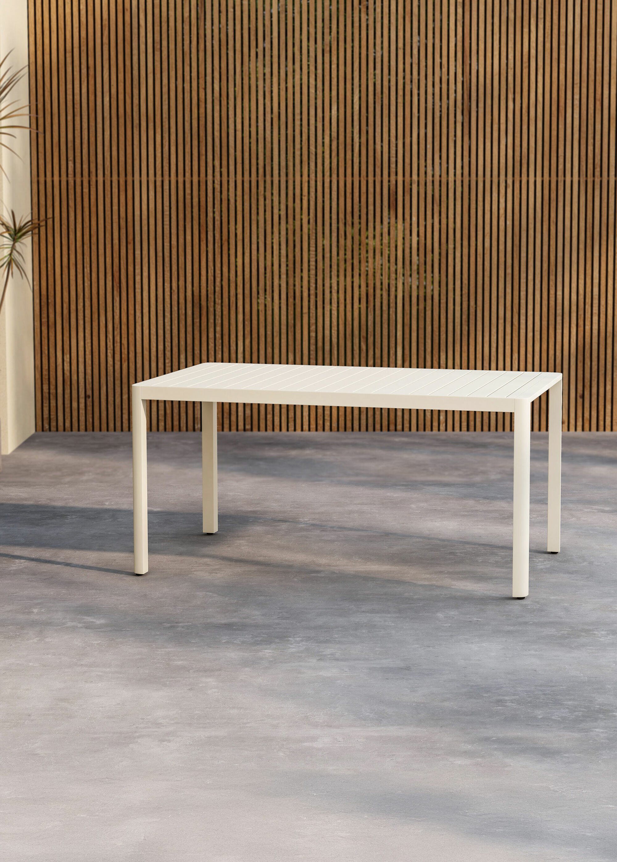 Table de jardin aluminium rainuré, 150cm BEIGE VEN-9793-100 SI1