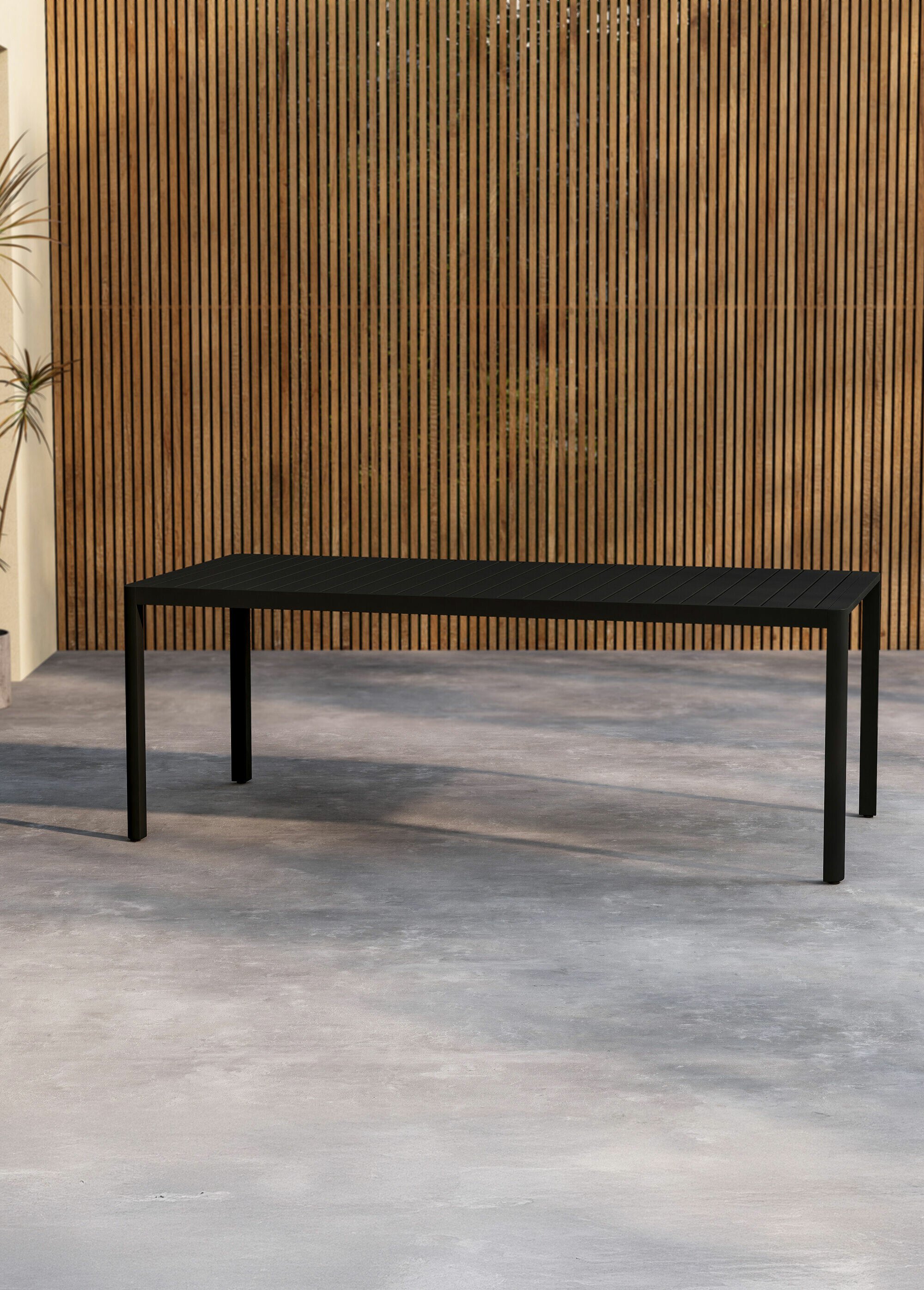 Table de jardin aluminium rainuré, 200cm NOIR VEN-9794-100 SI1