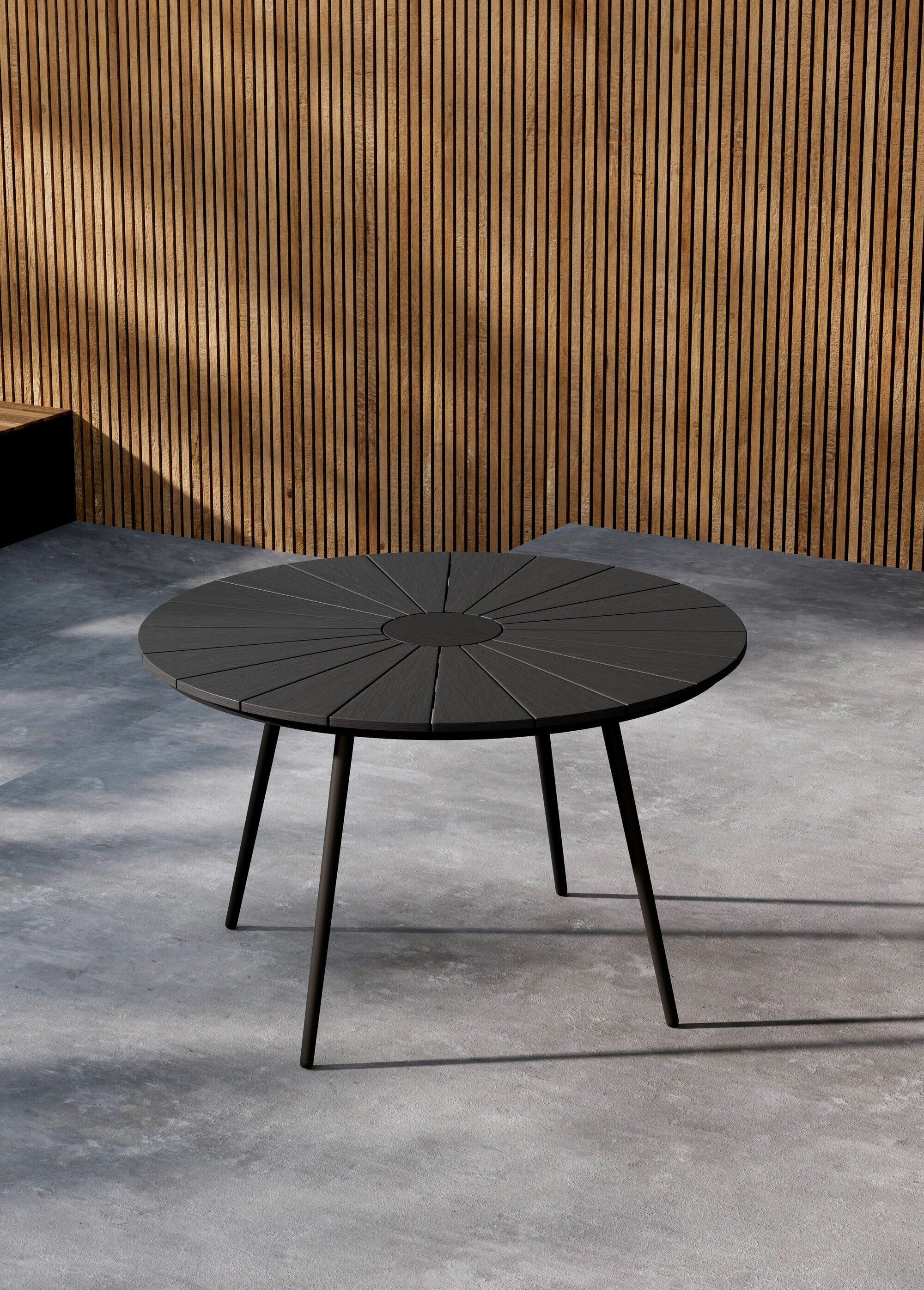 Table de jardin diam 120cm en aluminium NOIR VEN-9808-100 SI1