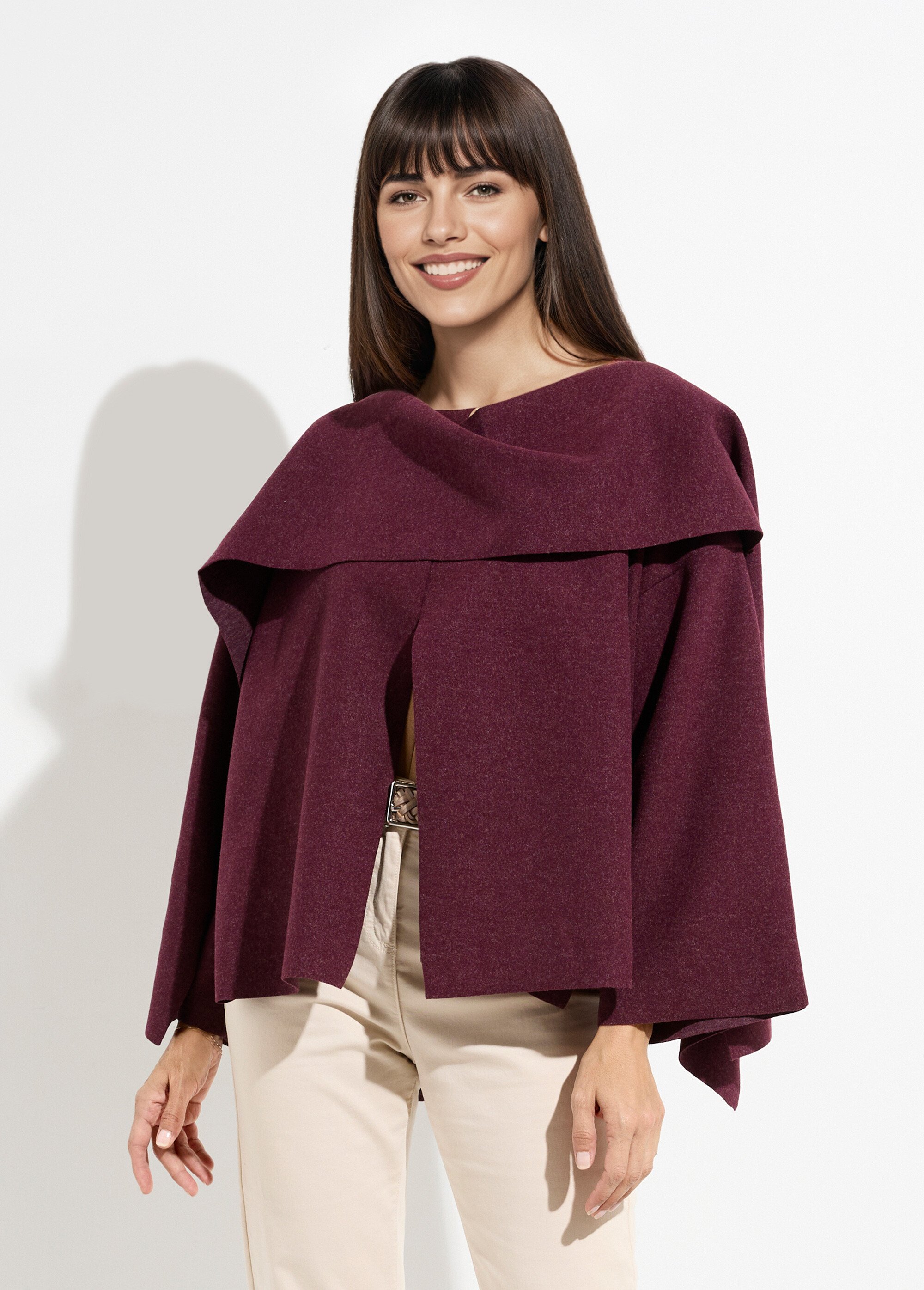 Veste bouton bijou métal et écharpe Femme Rouge MQ-9141 FA1