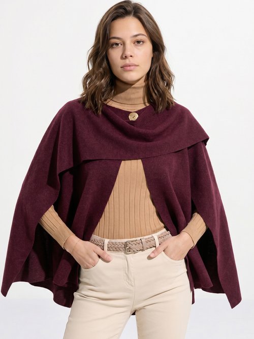 Veste bouton bijou métal et écharpe Femme Rouge MQ-9141 FA1