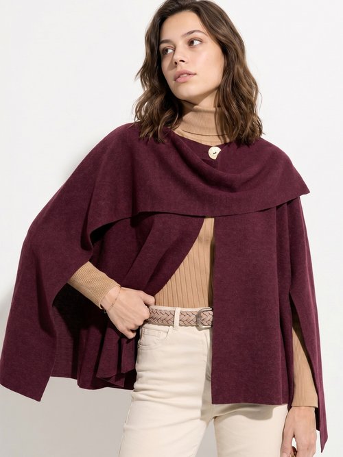 Veste bouton bijou métal et écharpe Femme Rouge MQ-9141 MV1