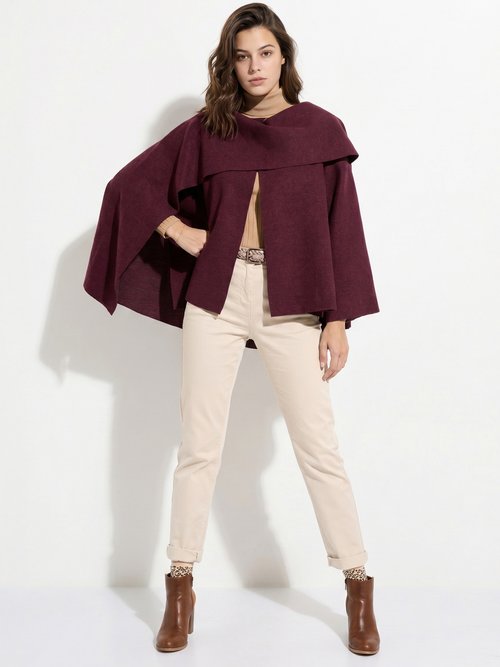 Veste bouton bijou métal et écharpe Femme Rouge MQ-9141 SI1