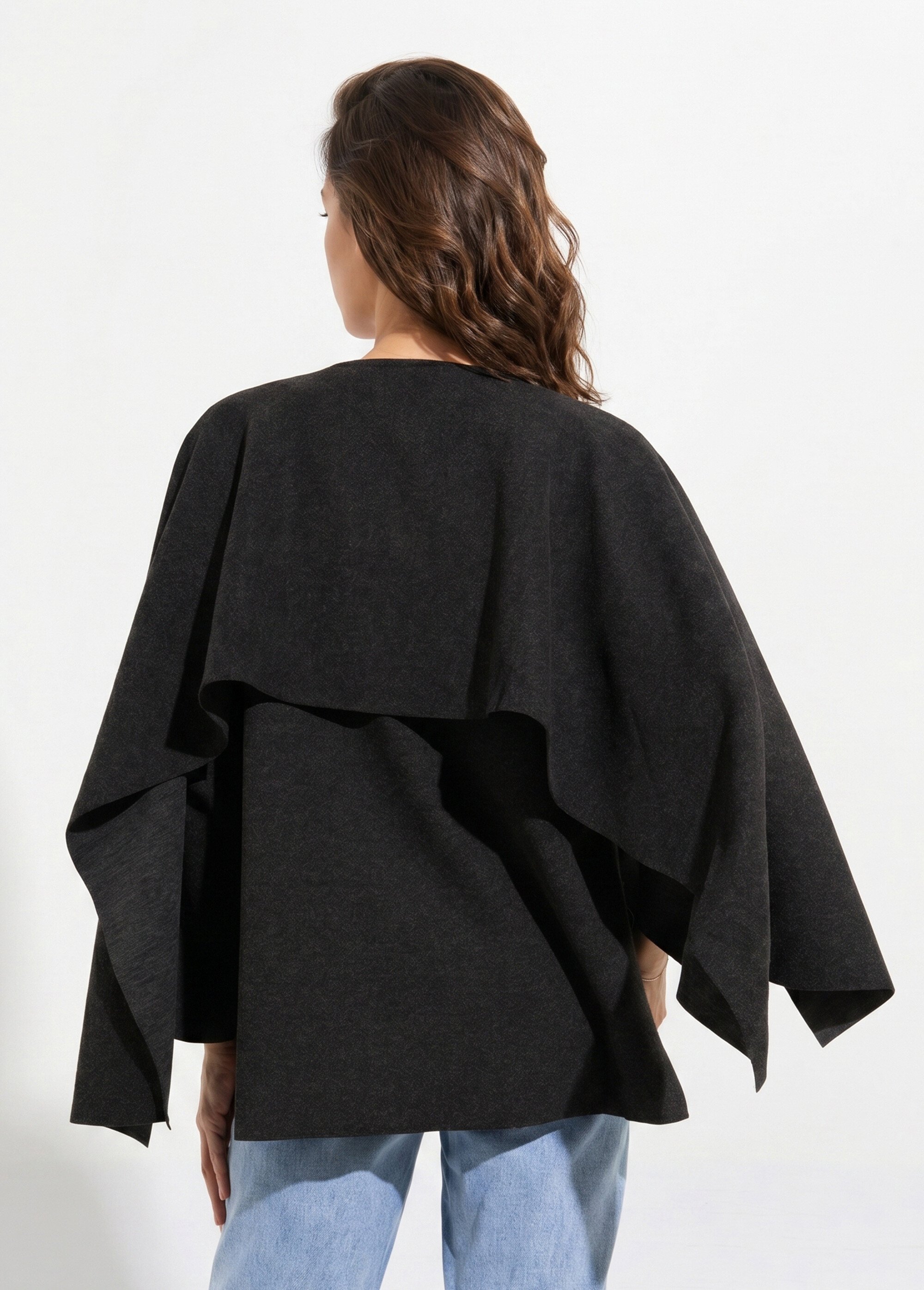 Veste bouton bijou métal et écharpe Femme Noir MQ-9141 DO1