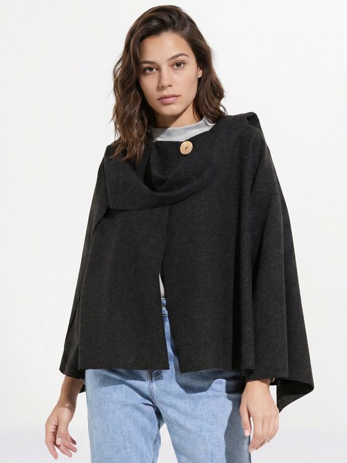 Veste bouton bijou métal et écharpe Femme Noir MQ-9141 FA1