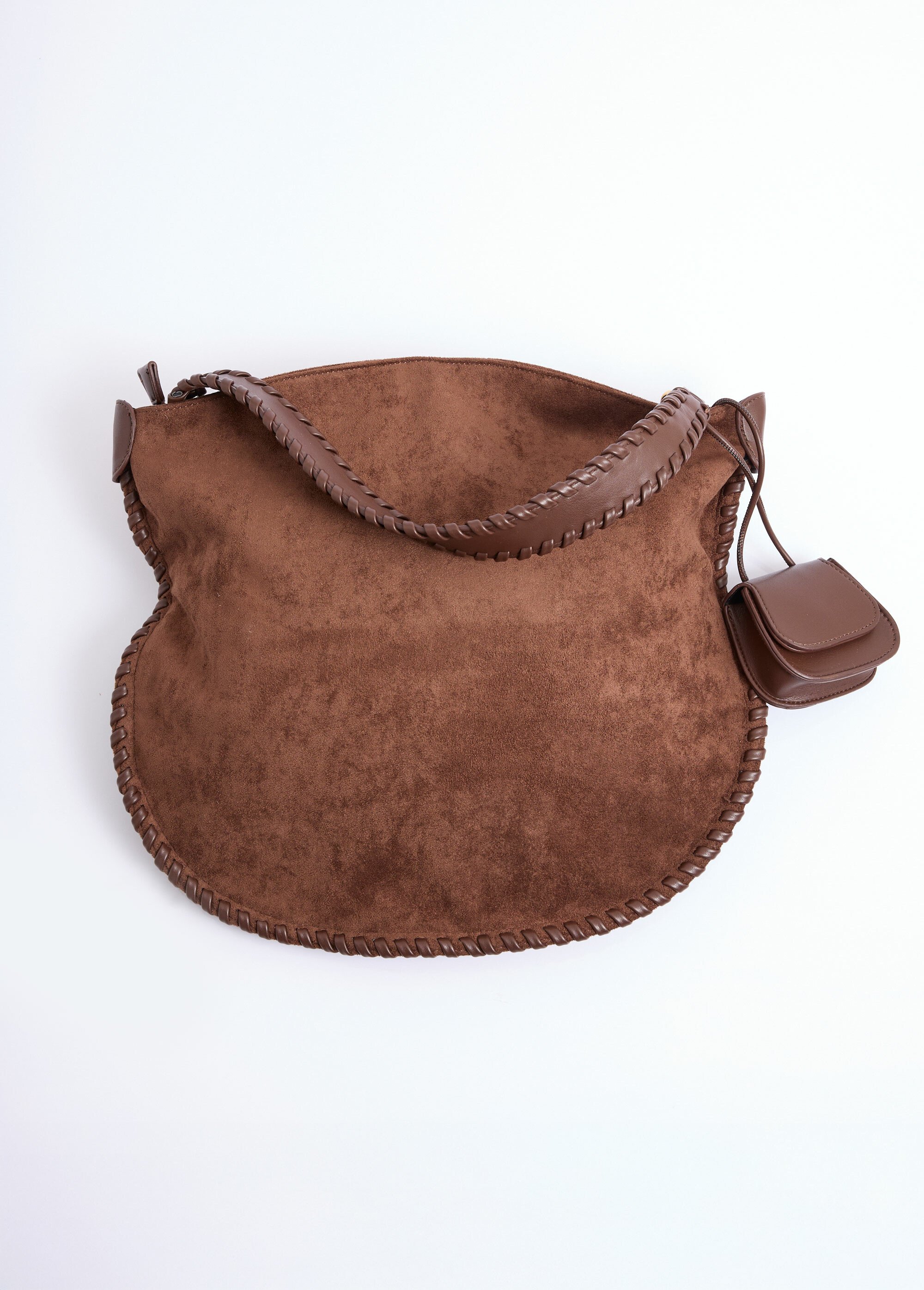Sac suédine avec bandoulière et gri gri Femme Marron DOD918S26003 FA1