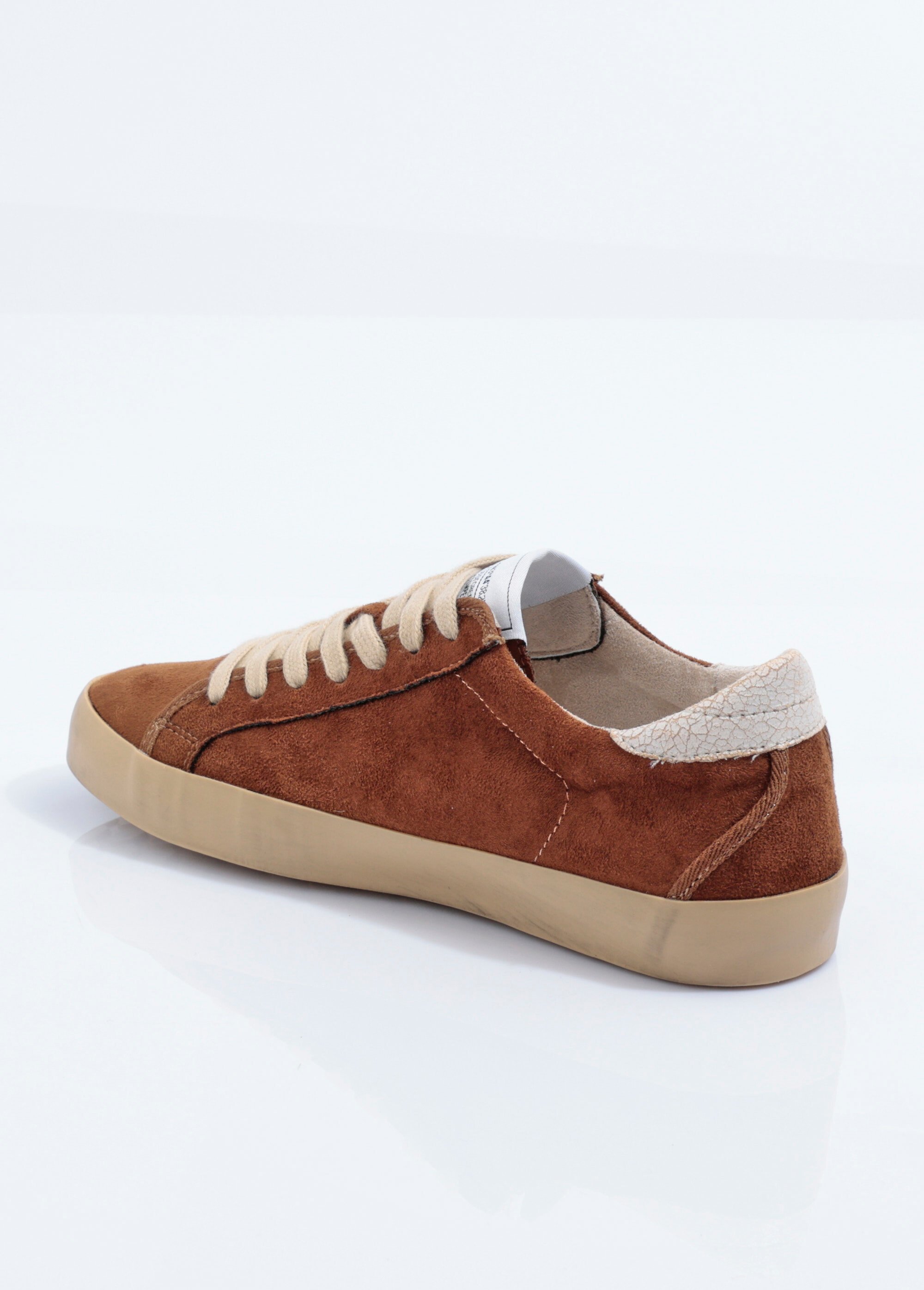 Baskets à lacets casual chic en suédine Femme Marron CORM5502 DO1