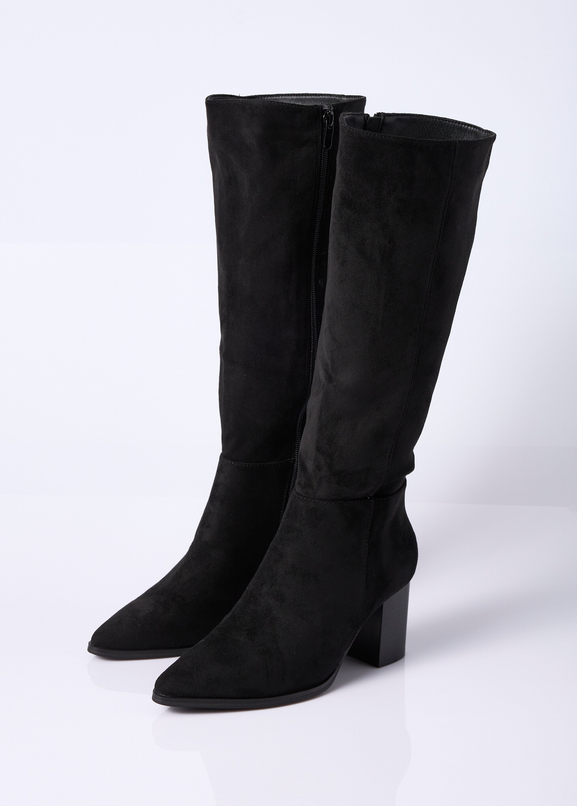 Bottes suédine pointues à talon