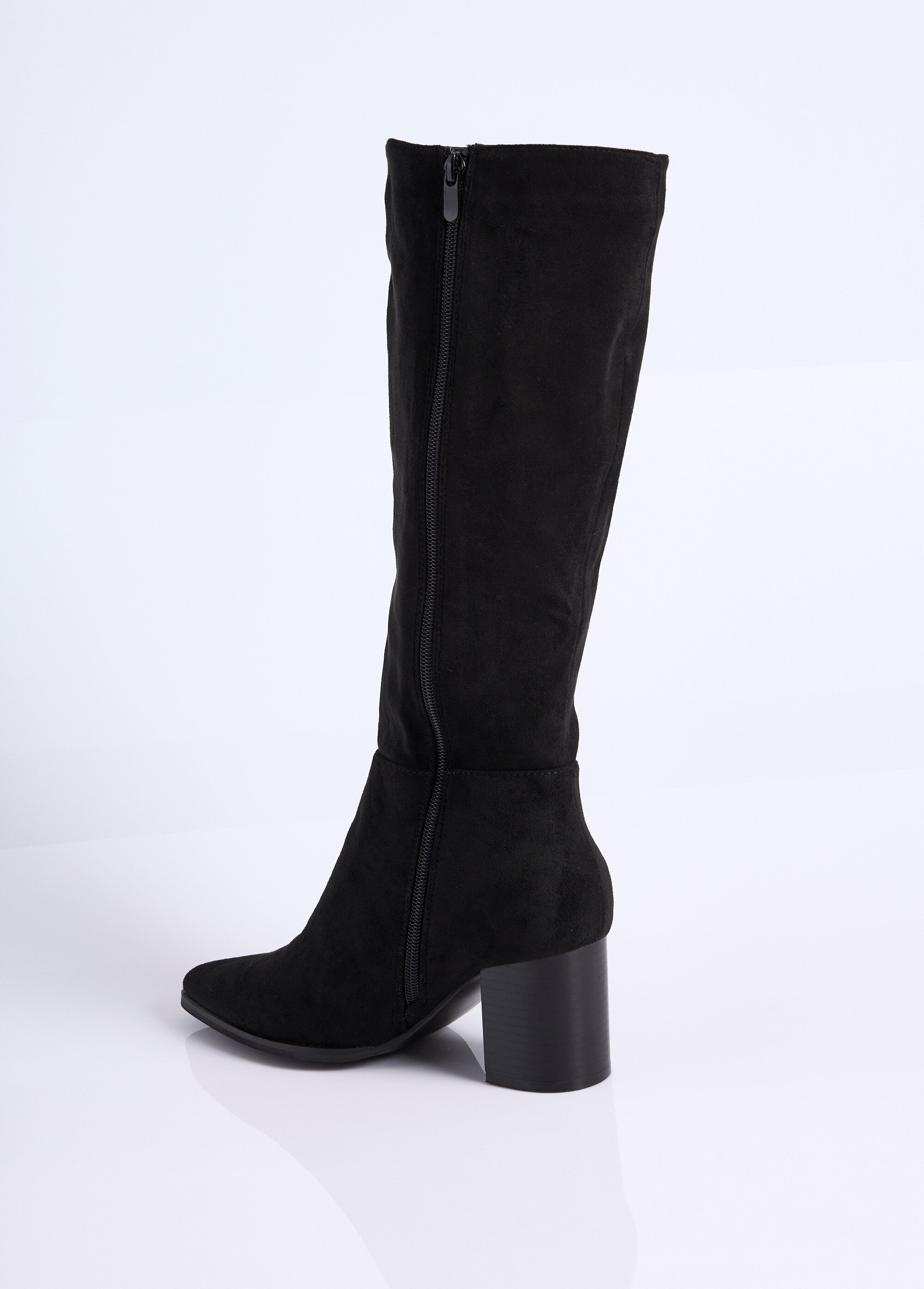 Bottes suédine pointues à talon Femme Noir COVY2365 DO1