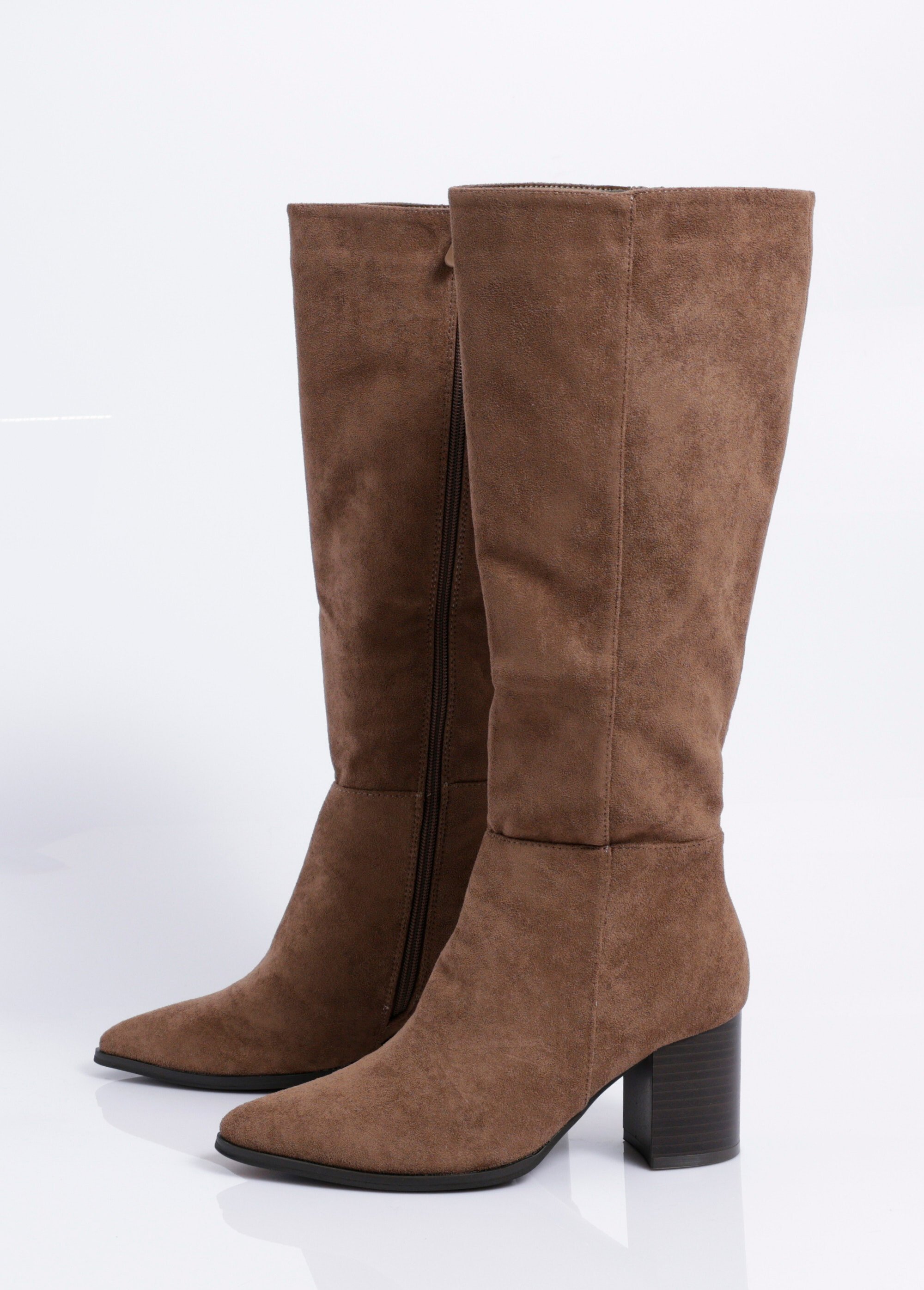 Bottes suédine pointues à talon